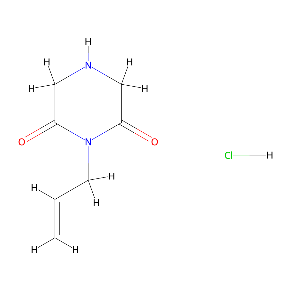 1-Allylpiperazine-2,6-dione hydrochloride molecular structure, CAS 1422344-38-4
