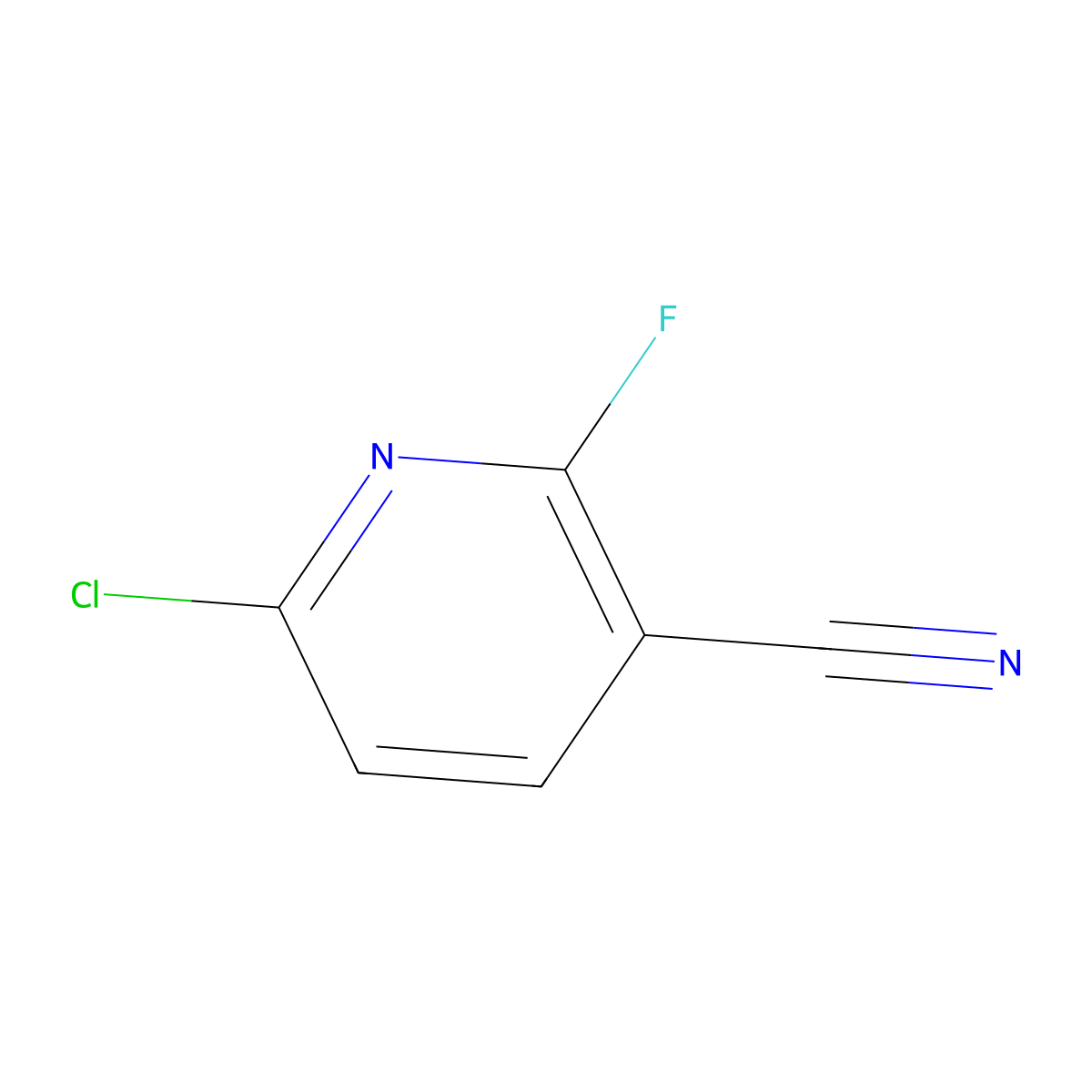 6-Chloro-2-fluoronicotinonitrile molecular structure, CAS 1422344-39-5