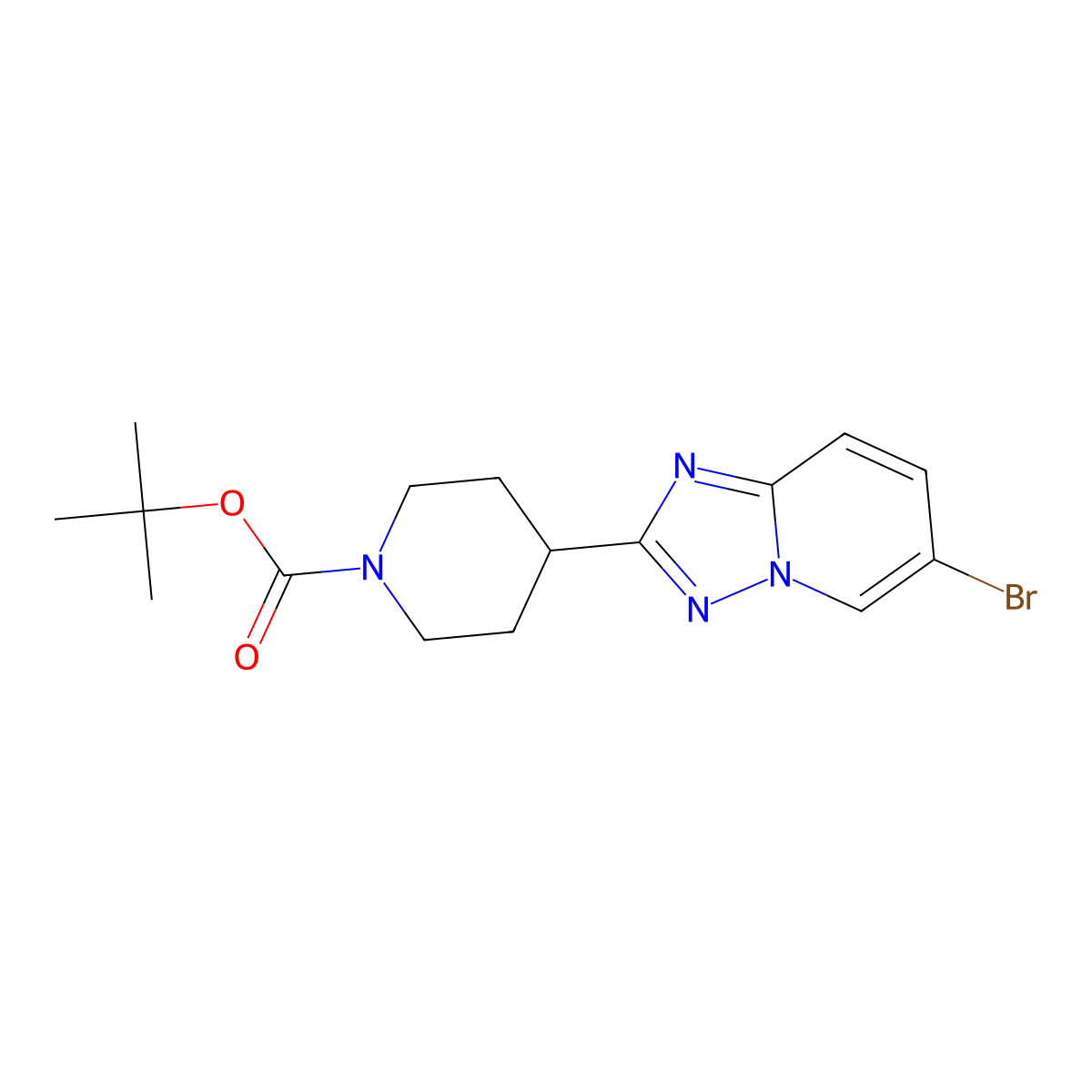 tert-Butyl 4-(6-bromo-[1,2,4]triazolo[1,5-a]pyridin-2-yl)piperidine-1-carboxylate molecular structure, CAS 1422344-42-0