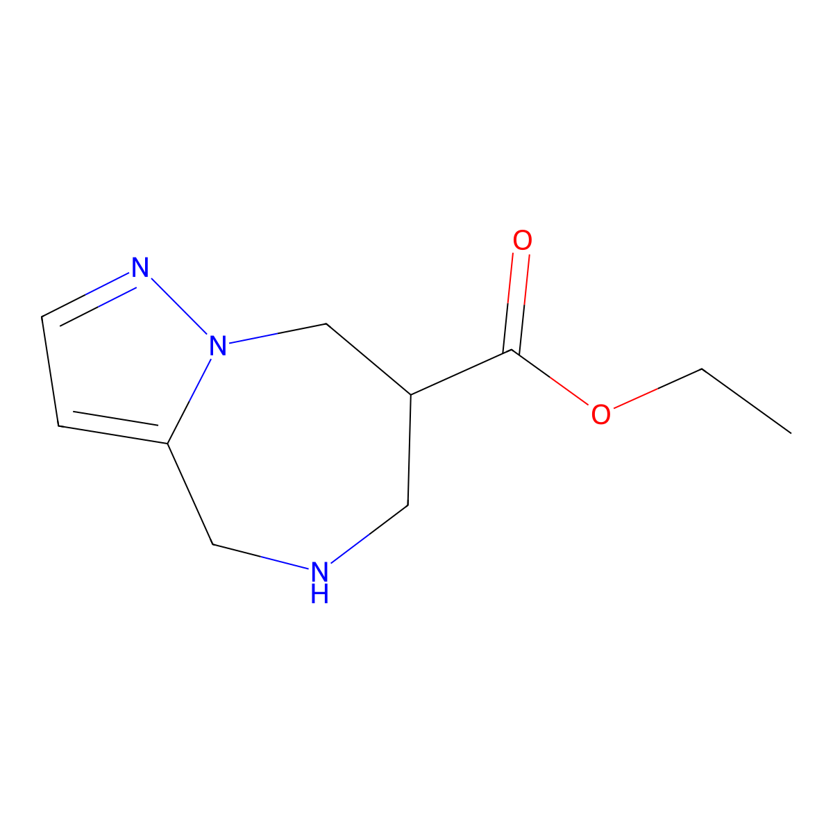 Ethyl 5,6,7,8-tetrahydro-4H-pyrazolo[1,5-a][1,4]diazepine-7-carboxylate molecular structure, CAS 1422344-52-2