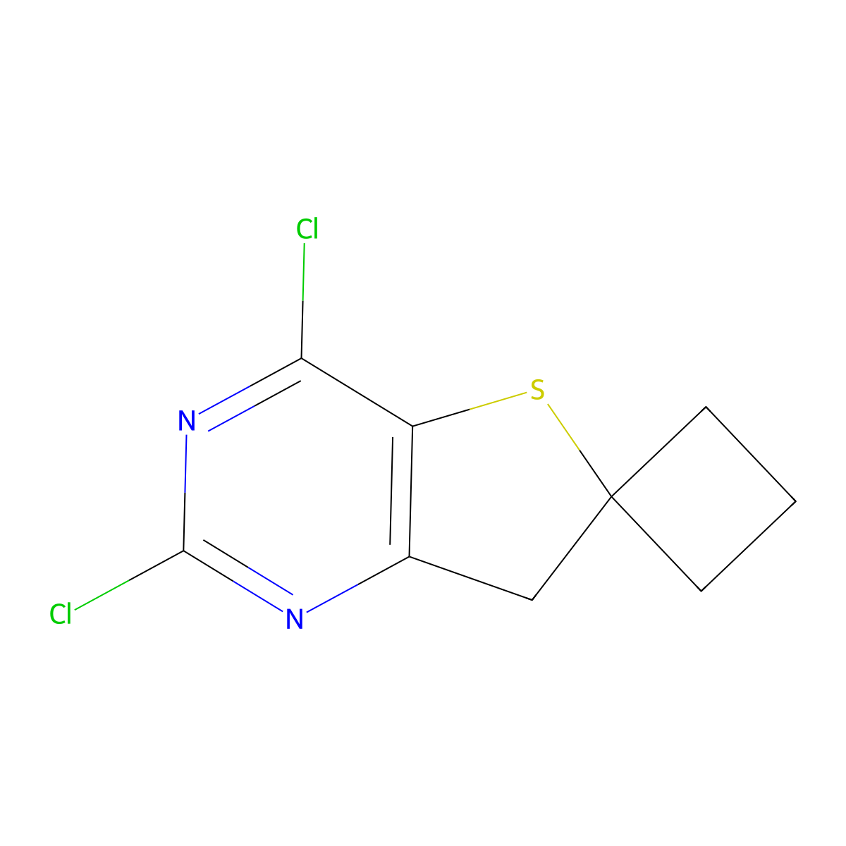 2',4'-Dichloro-7'H-spiro[cyclobutane-1,6'-thieno[3,2-d]pyrimidine] molecular structure, CAS 1422354-56-0