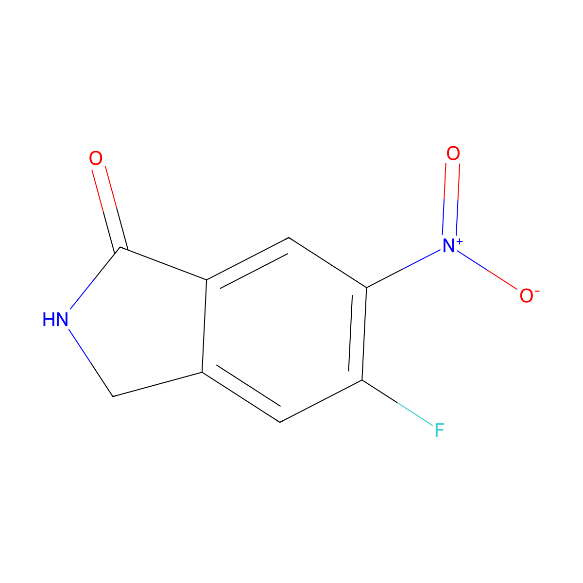 5-fluoro-6-nitro-2,3-dihydro-1H-isoindol-1-one molecular structure, CAS 1422359-60-1