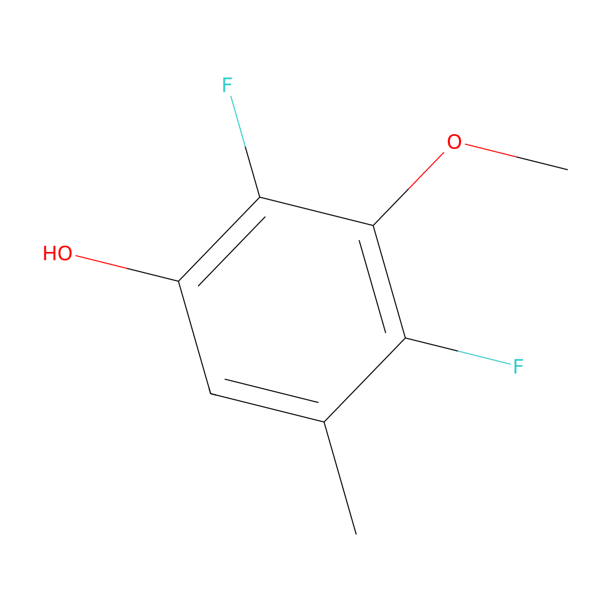 2,4-Difluoro-3-methoxy-5-methylphenol molecular structure, CAS 1422360-16-4