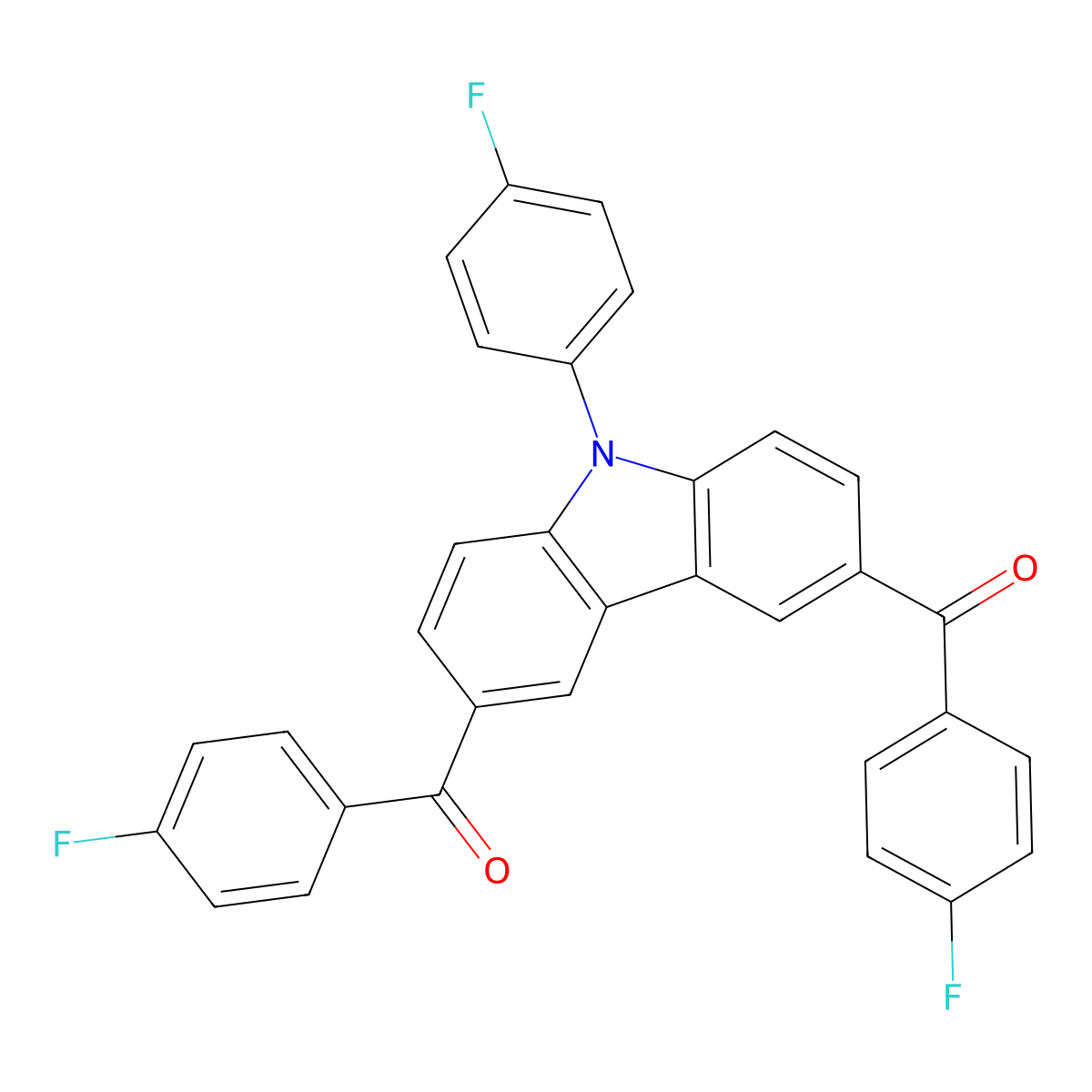 (9-(4-Fluorophenyl)-9H-carbazole-3,6-diyl)bis((4-fluorophenyl)methanone) molecular structure, CAS 1422392-38-8