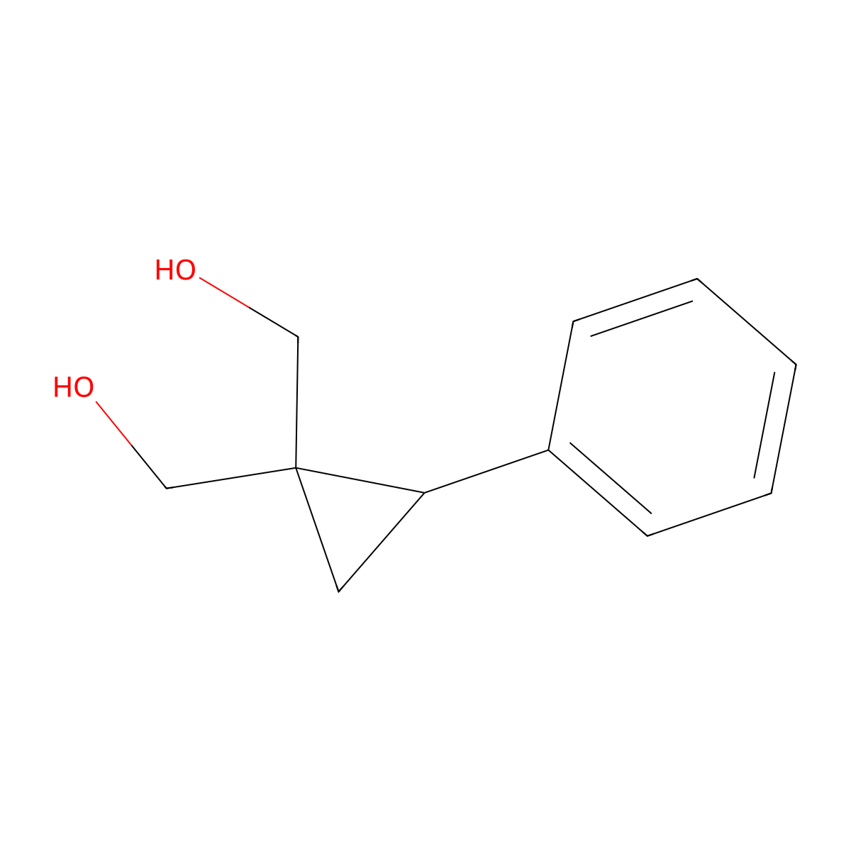 (1-(Hydroxymethyl)-2-phenylcyclopropyl)methanol molecular structure, CAS 14224-51-2