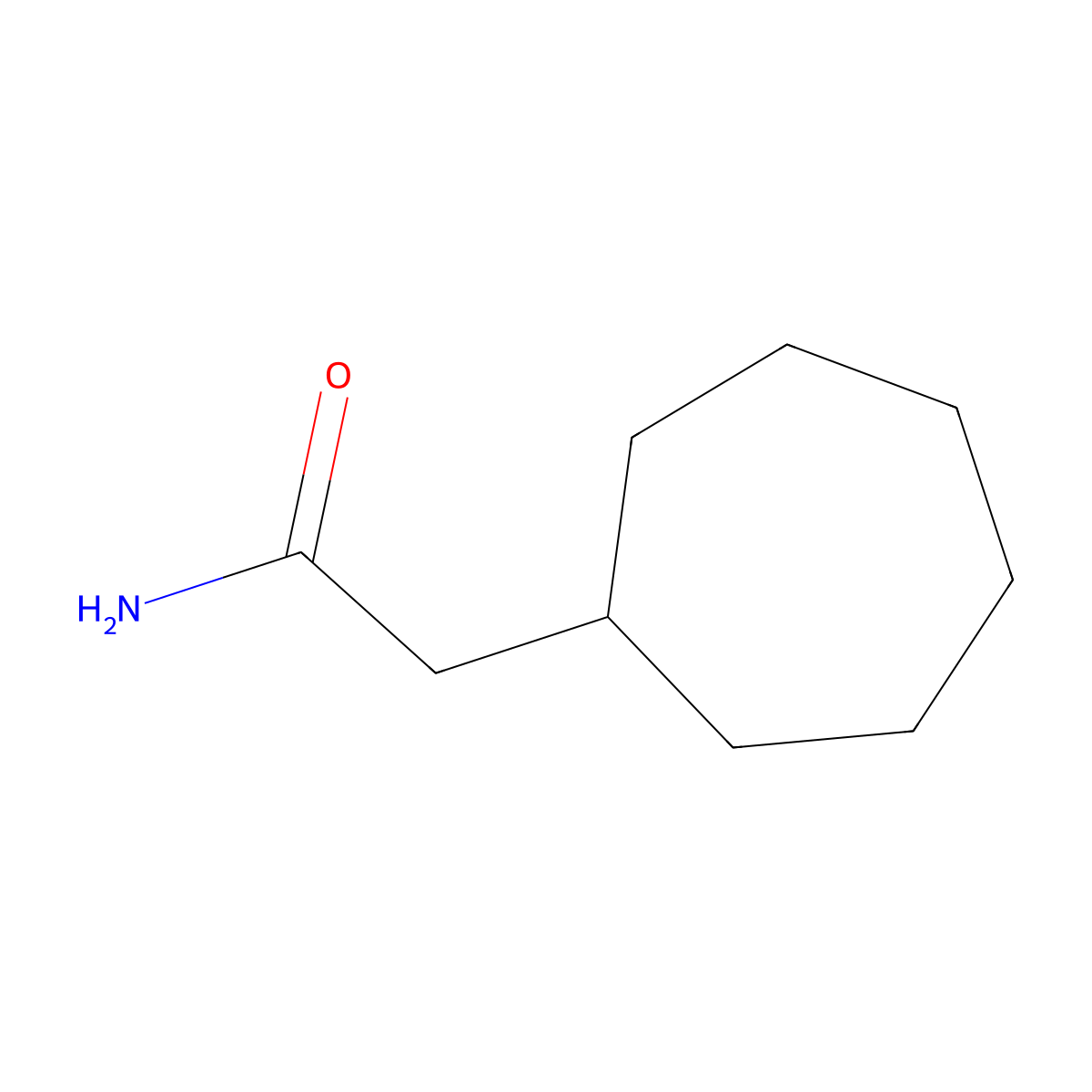 2-Cycloheptylacetamide molecular structure, CAS 14224-71-6