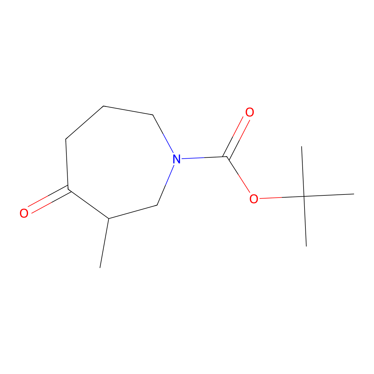 Tert-butyl 3-methyl-4-oxoazepane-1-carboxylate molecular structure, CAS 1422424-71-2