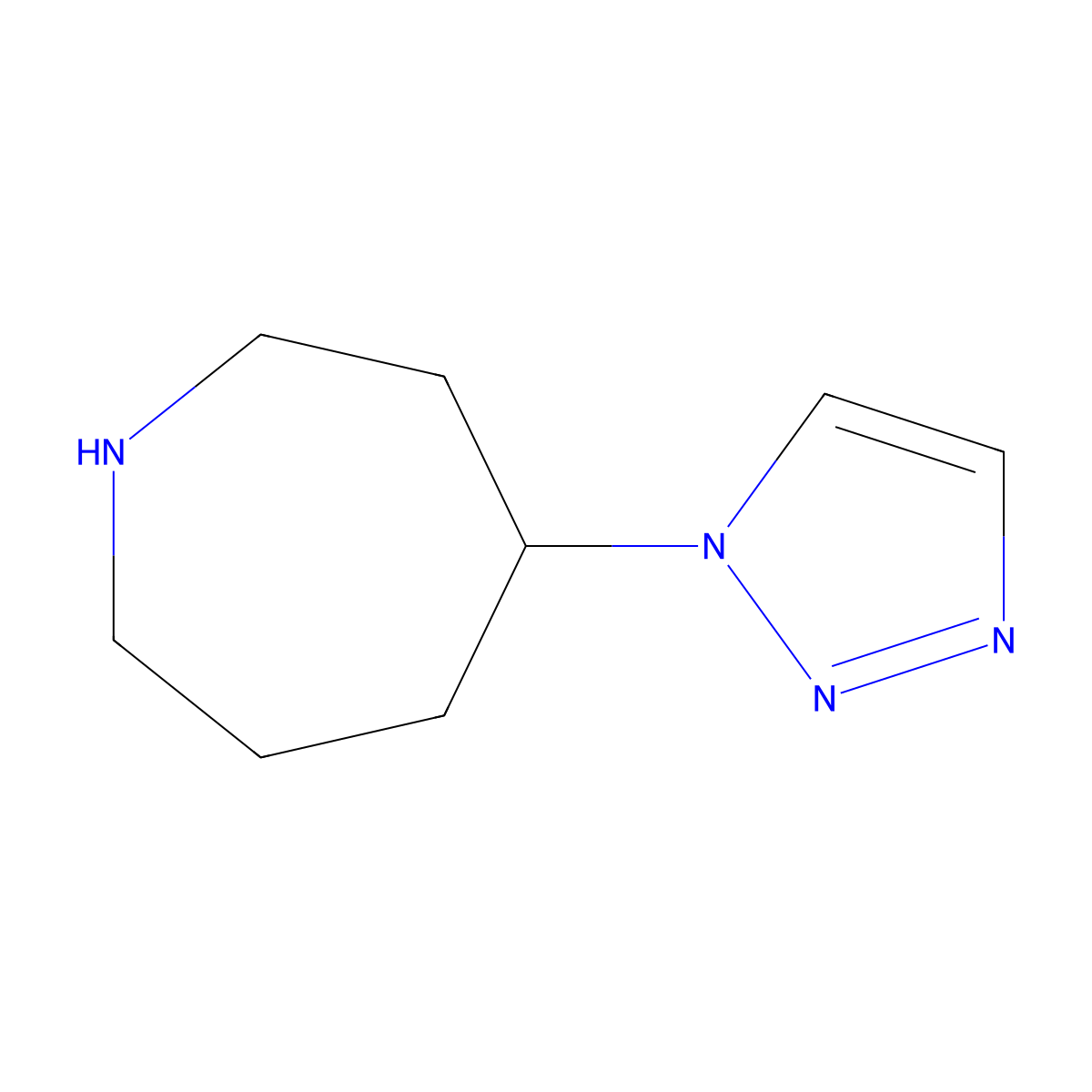4-(1H-1,2,3-triazol-1-yl)azepane molecular structure, CAS 1422424-84-7