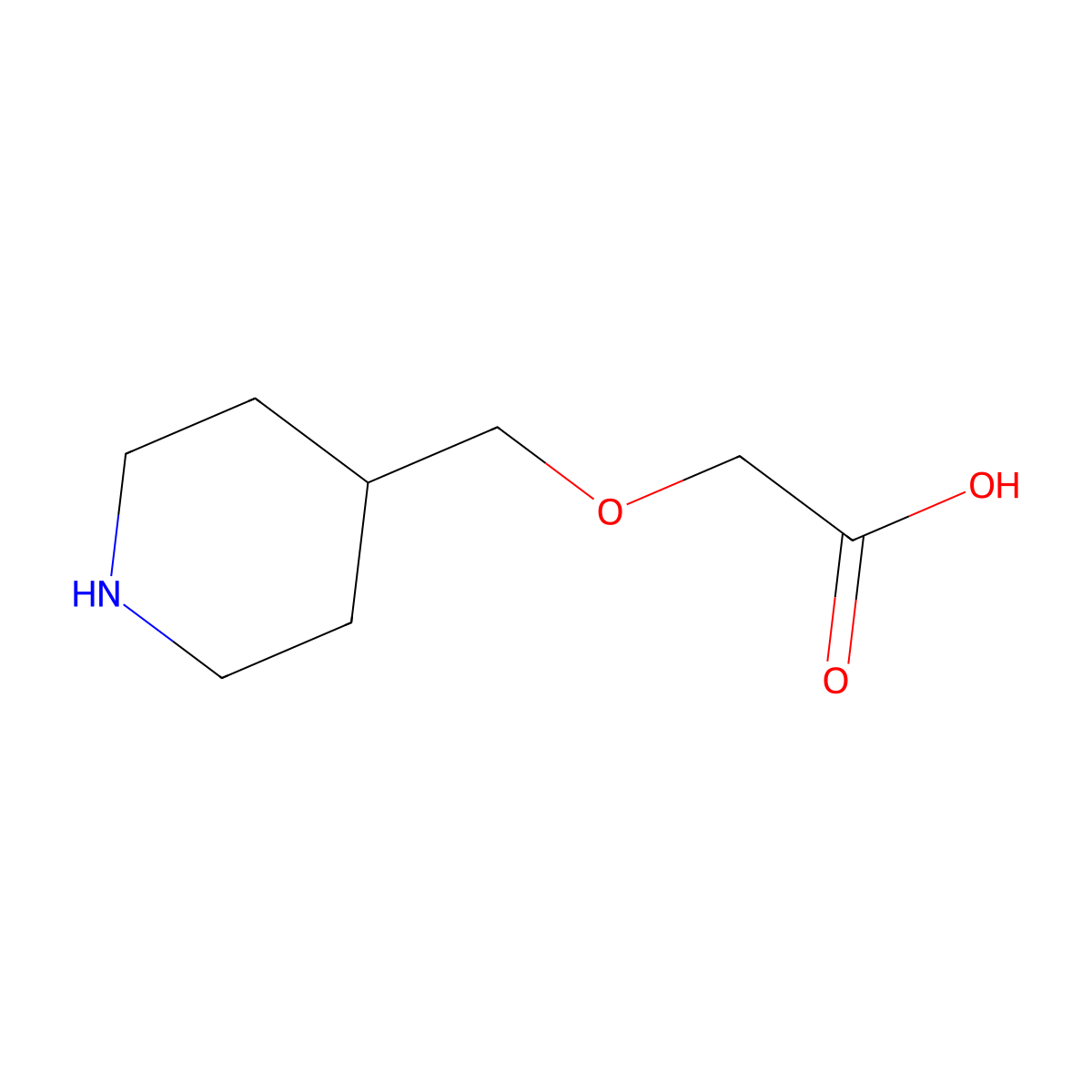 2-[(Piperidin-4-yl)methoxy]acetic acid molecular structure, CAS 1422427-08-4