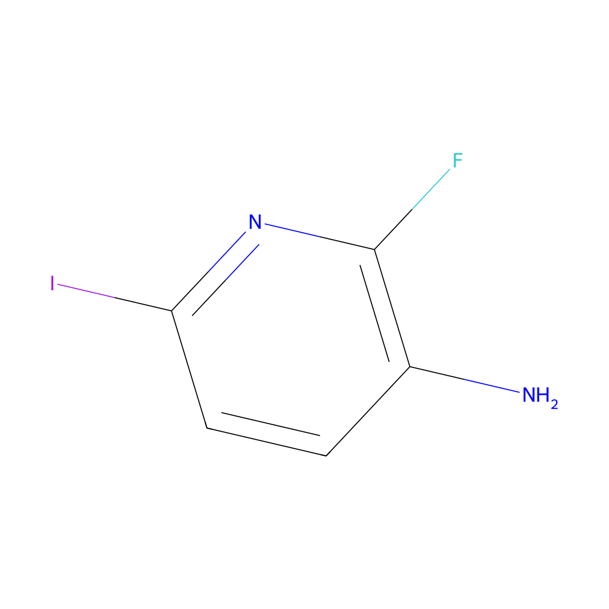 2-Fluoro-6-iodopyridin-3-amine molecular structure, CAS 1422443-52-4
