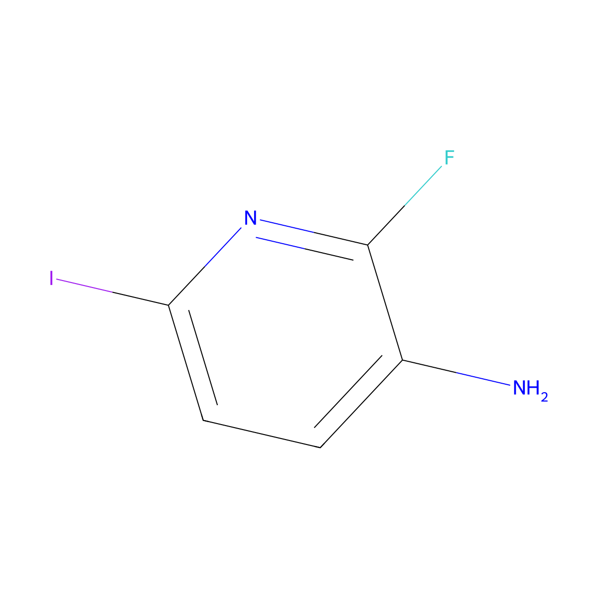 2-Fluoro-6-iodopyridin-3-amine molecular structure, CAS 1422443-52-4