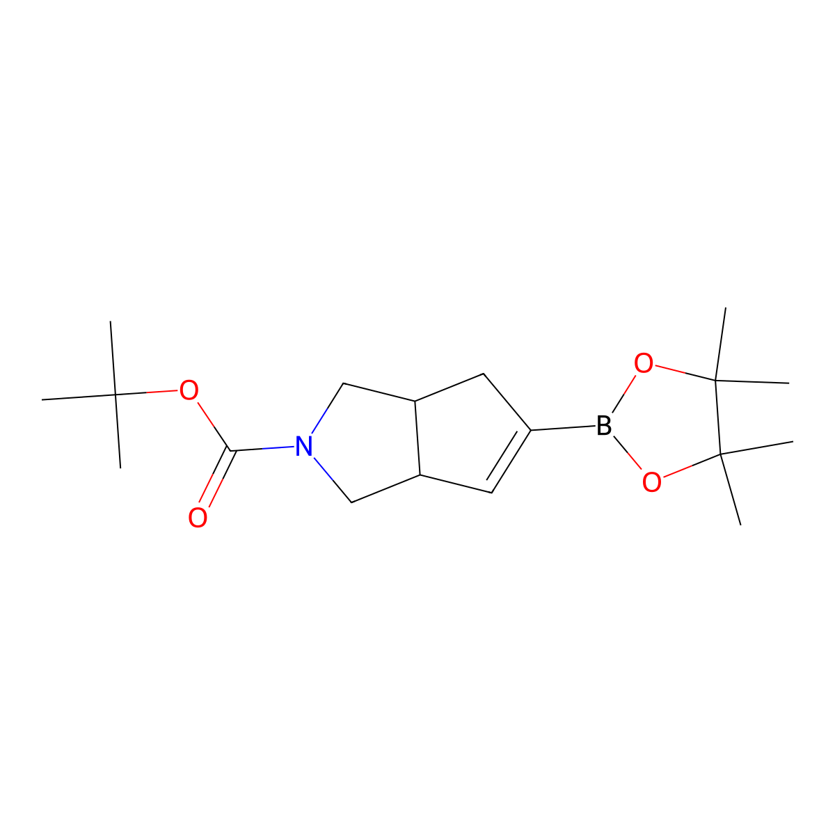 rac-tert-butyl (3aR,6aS)-5-(4,4,5,5-tetramethyl-1,3,2-dioxaborolan-2-yl)-1H,2H,3H,3aH,4H,6aH-cyclopenta[c]pyrrole-2-carboxylate molecular structure, CAS 1422450-15-4