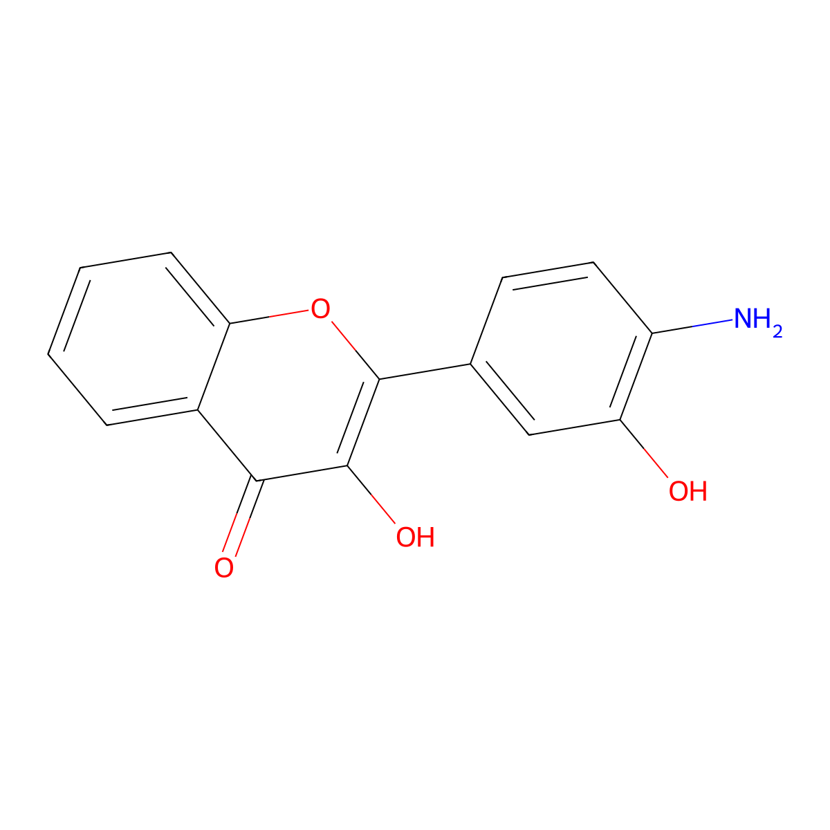 2-(4-Amino-3-hydroxyphenyl)-3-hydroxy-4H-chromen-4-one molecular structure, CAS 1422459-19-5