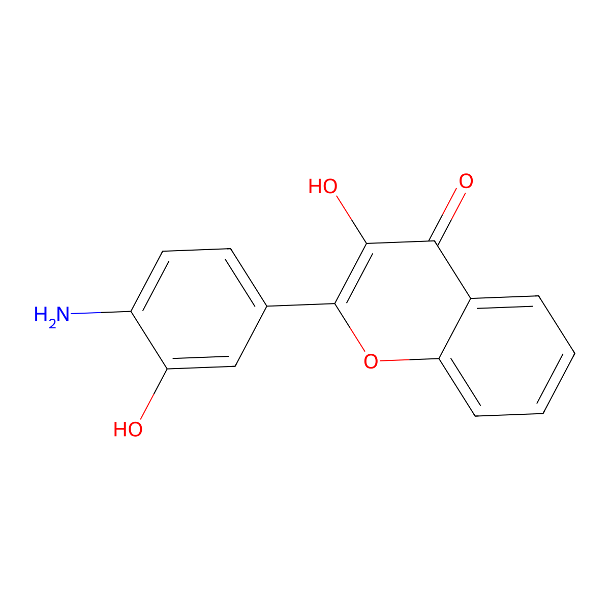 2-(4-Amino-3-hydroxyphenyl)-3-hydroxy-4H-chromen-4-one molecular structure, CAS 1422459-19-5