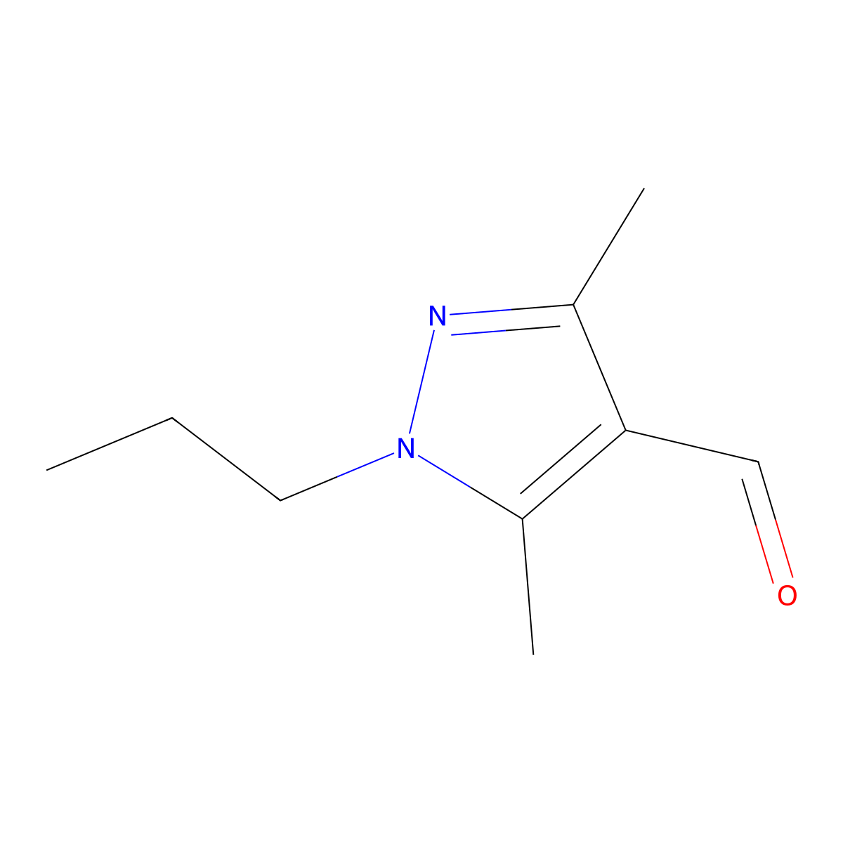 3,5-Dimethyl-1-propyl-1H-pyrazole-4-carbaldehyde molecular structure, CAS 142246-47-7