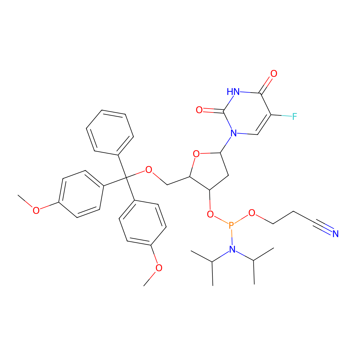 5-Fluorodeoxyuridine-CE phosphoramiditefor cyclon molecular structure, CAS 142246-63-7