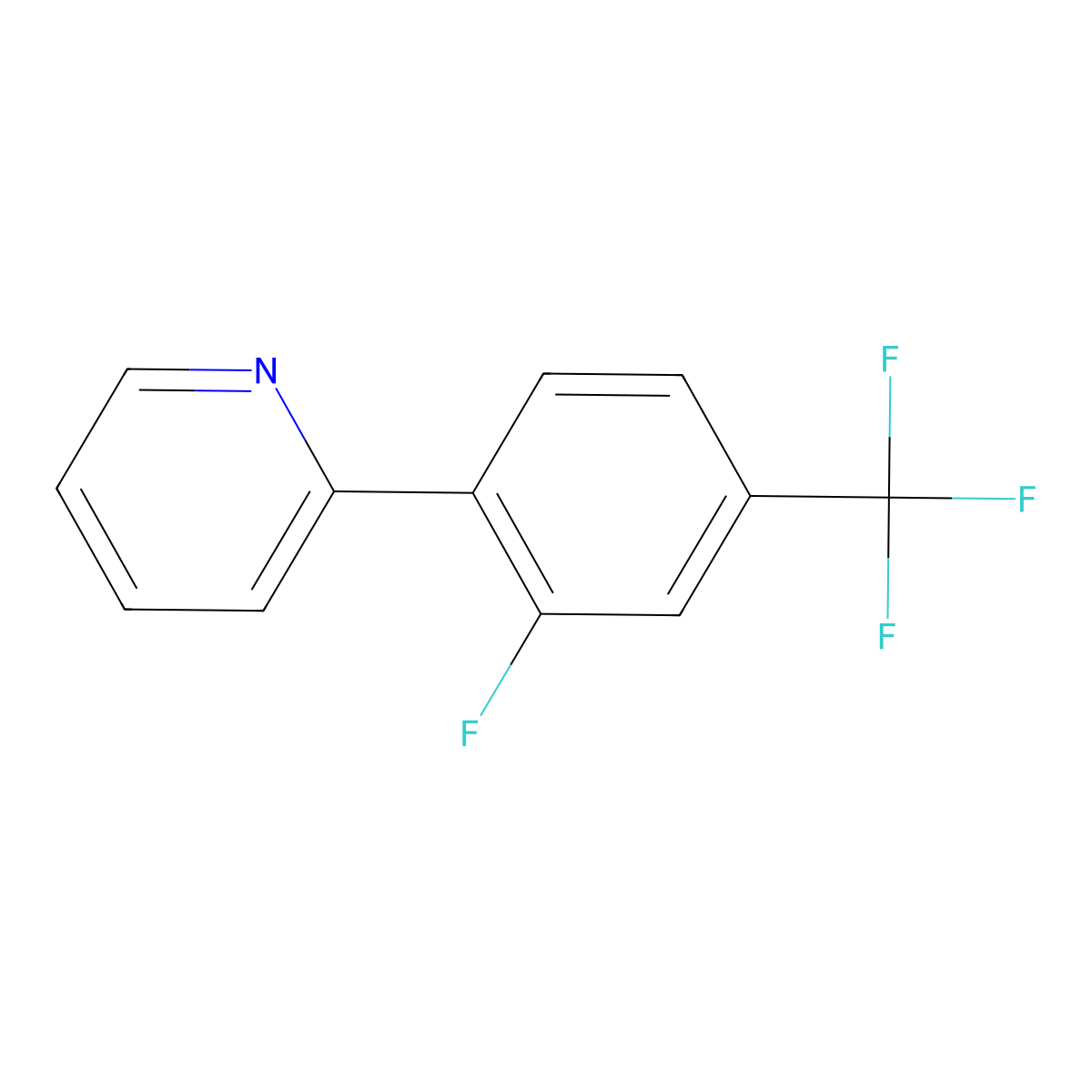 2-[2-Fluoro-4-(trifluoromethyl)phenyl]pyridine molecular structure, CAS 1422467-04-6