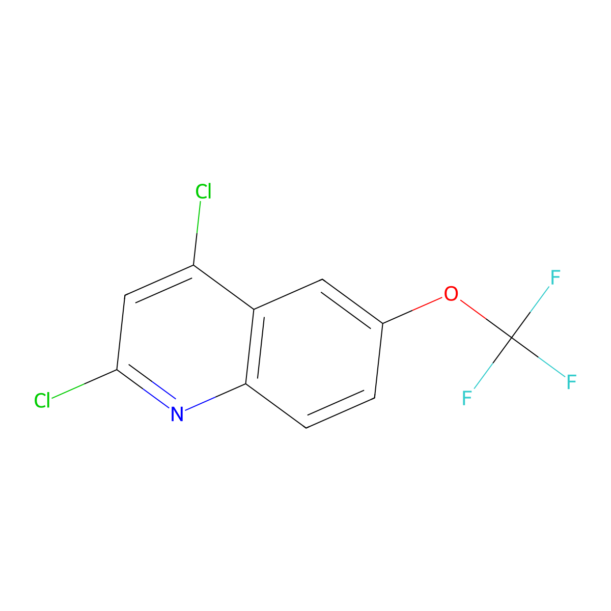 2,4-Dichloro-6-(trifluoromethoxy)quinoline molecular structure, CAS 1422496-24-9