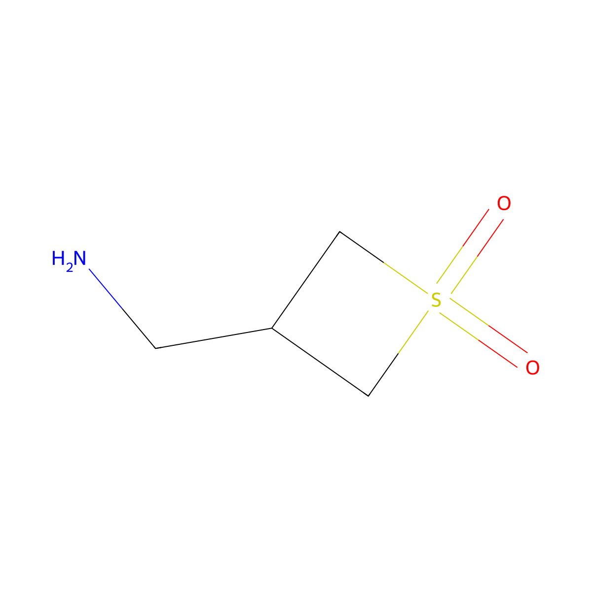 3-(Aminomethyl)-1lambda6-thietane-1,1-dione molecular structure, CAS 1422496-55-6