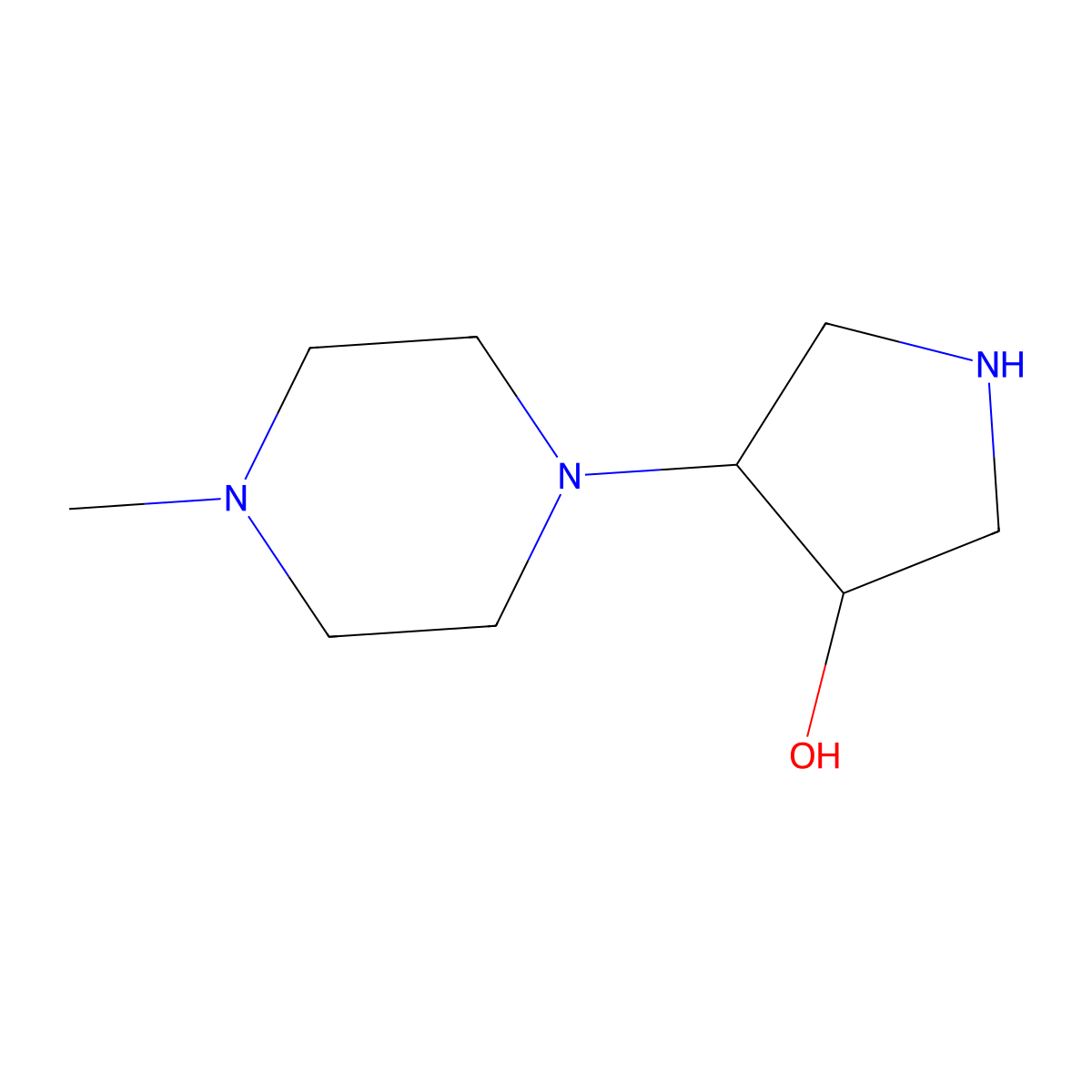 (3R,4R)-4-(4-methylpiperazin-1-yl)pyrrolidin-3-ol molecular structure, CAS 1422498-02-9