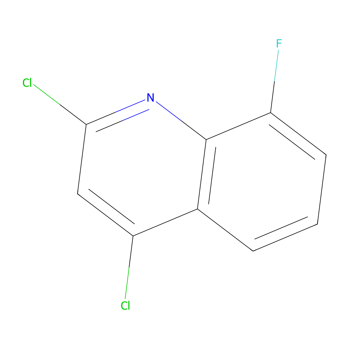2,4-Dichloro-8-fluoroquinoline molecular structure, CAS 1422498-86-9