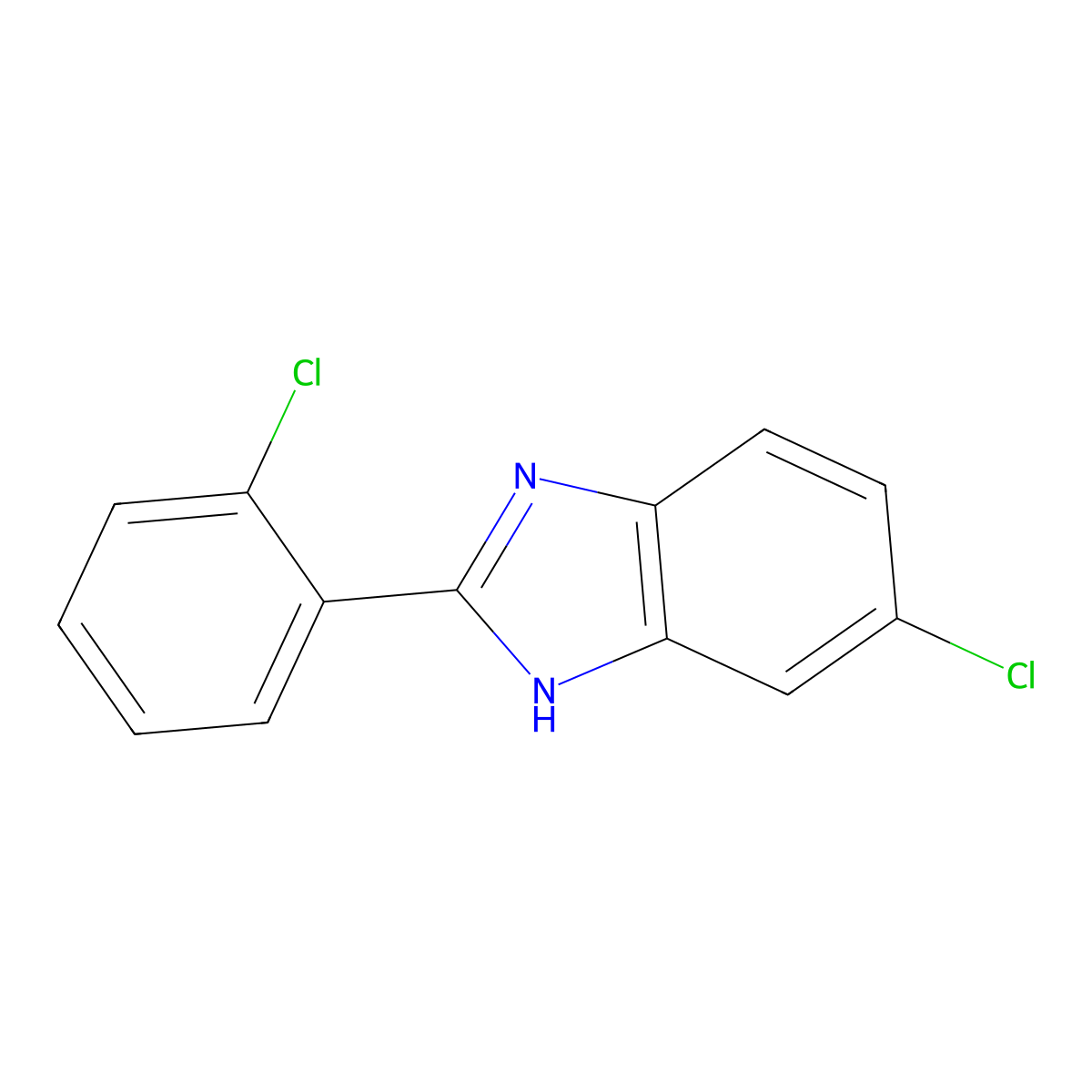 6-Chloro-2-(2-chlorophenyl)-1H-benzimidazole molecular structure, CAS 14225-75-3