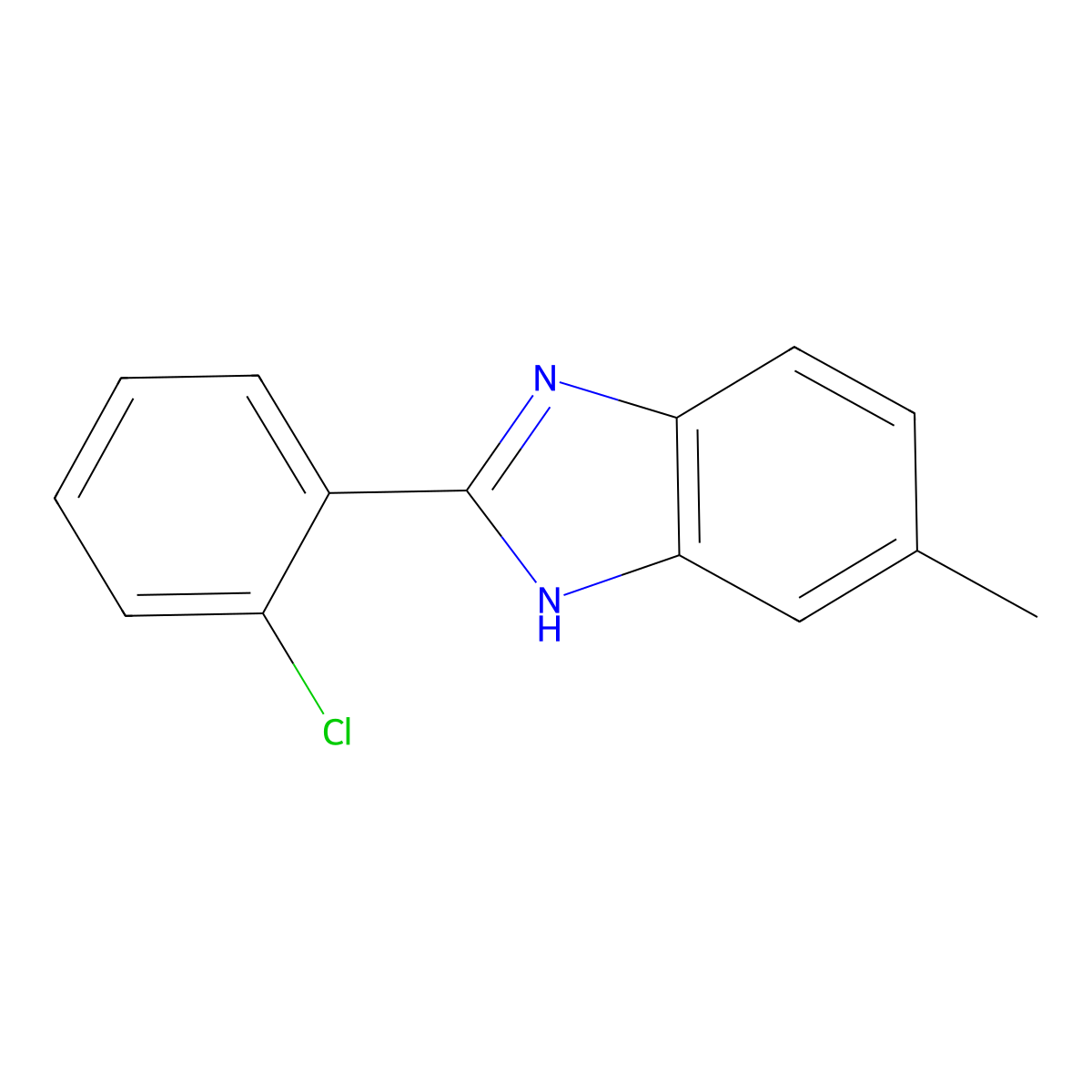 2-(2-Chlorophenyl)-5-methyl-1H-benzimidazole molecular structure, CAS 14225-76-4