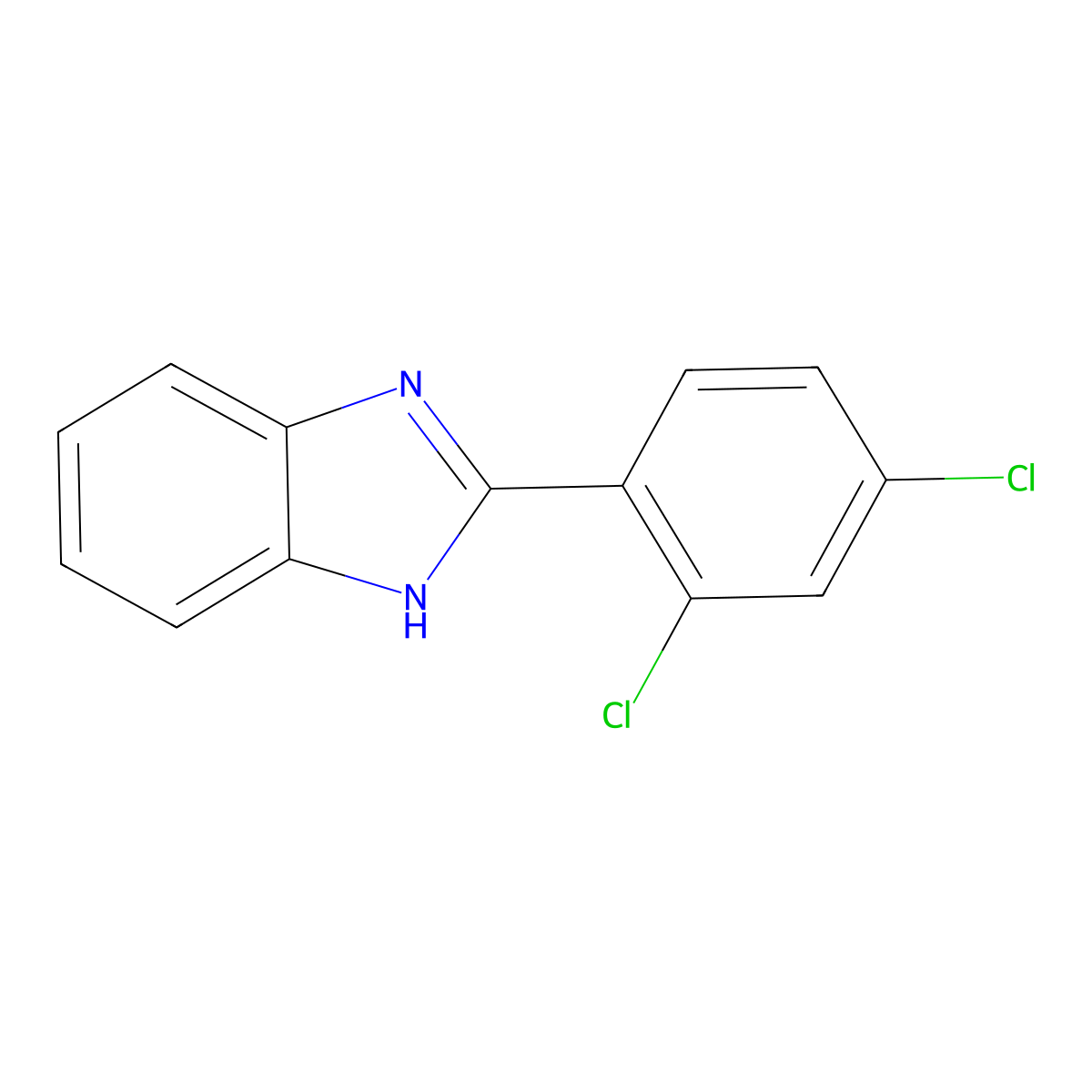 2-(2,4-dichlorophenyl)-1H-benzimidazole molecular structure, CAS 14225-79-7