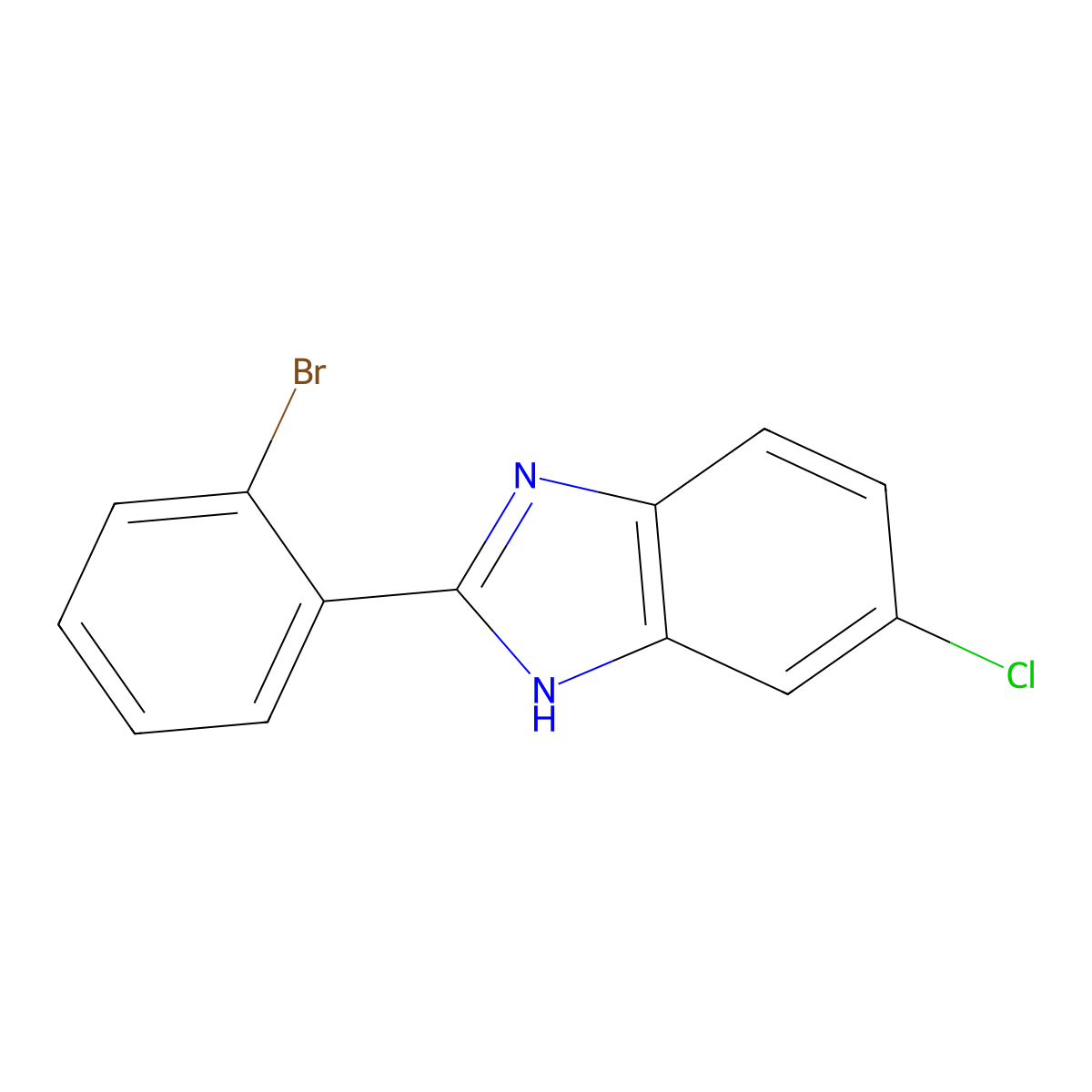 2-(2-bromophenyl)-6-chloro-1H-benzimidazole molecular structure, CAS 14225-83-3
