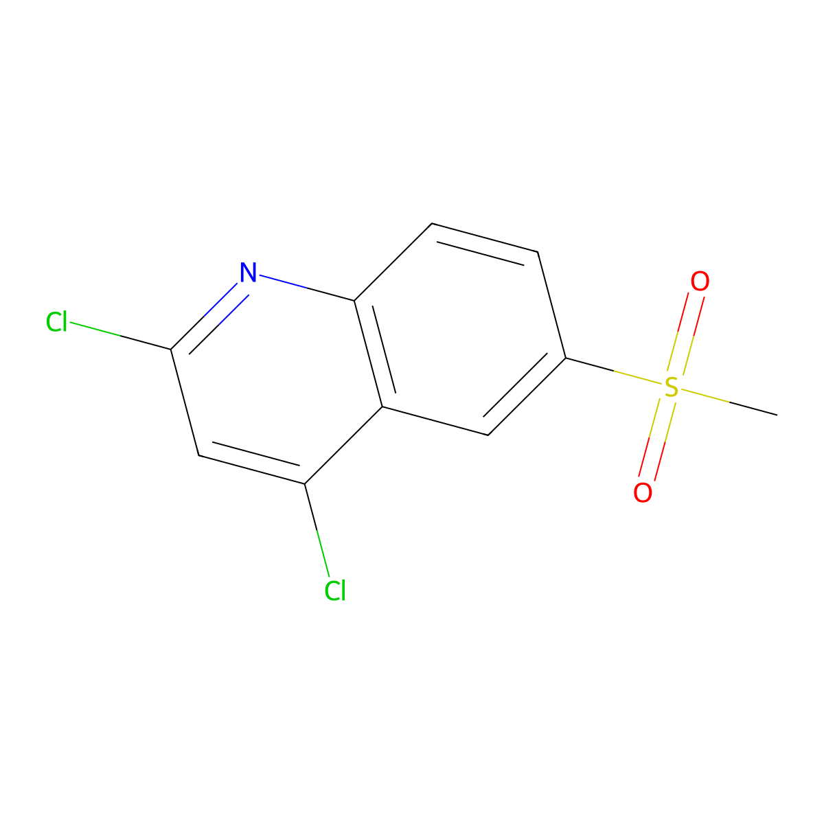 Quinoline, 2,4-dichloro-6-(methylsulfonyl)- molecular structure, CAS 1422502-60-0