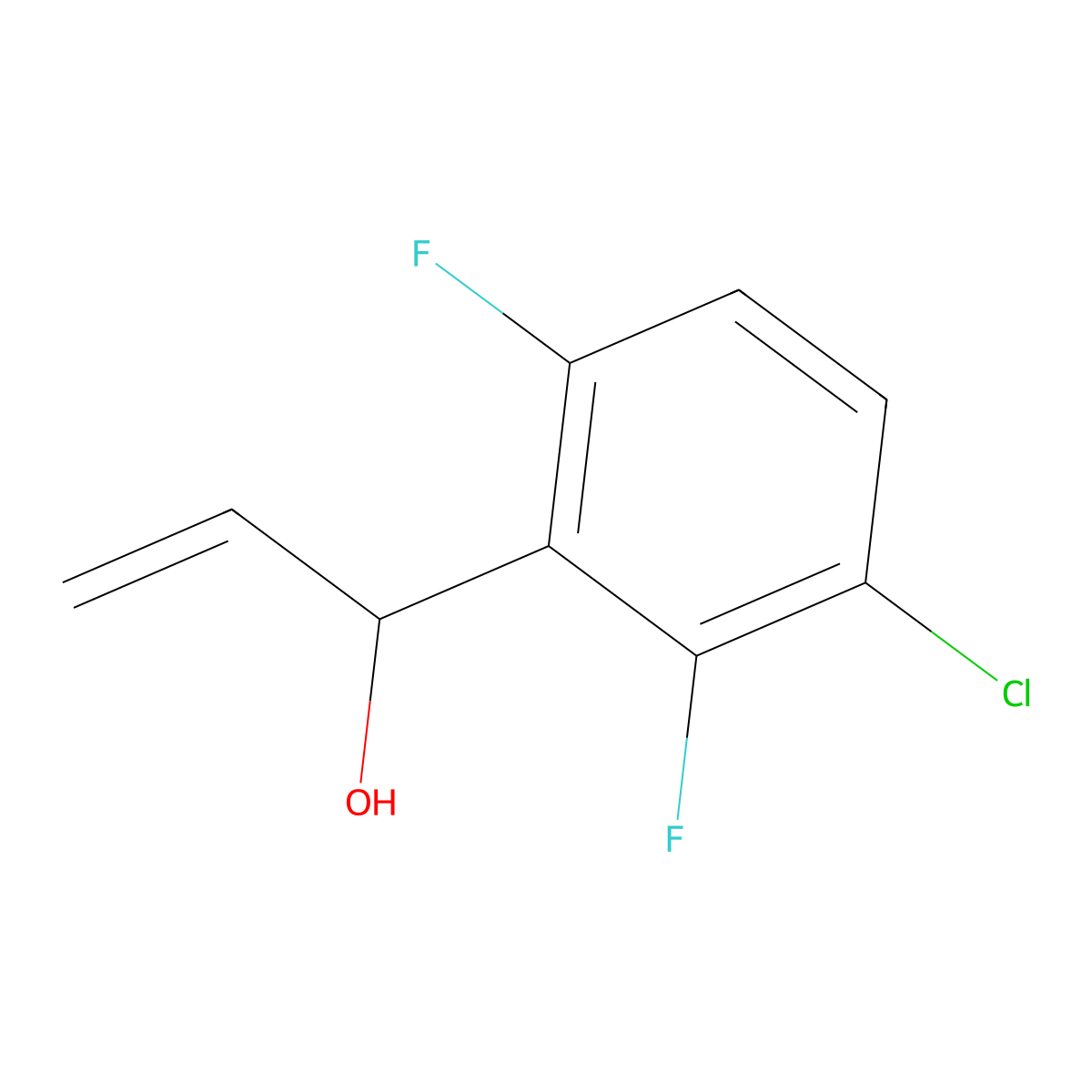 1-(3-Chloro-2,6-difluorophenyl)prop-2-en-1-ol molecular structure, CAS 1422509-97-4