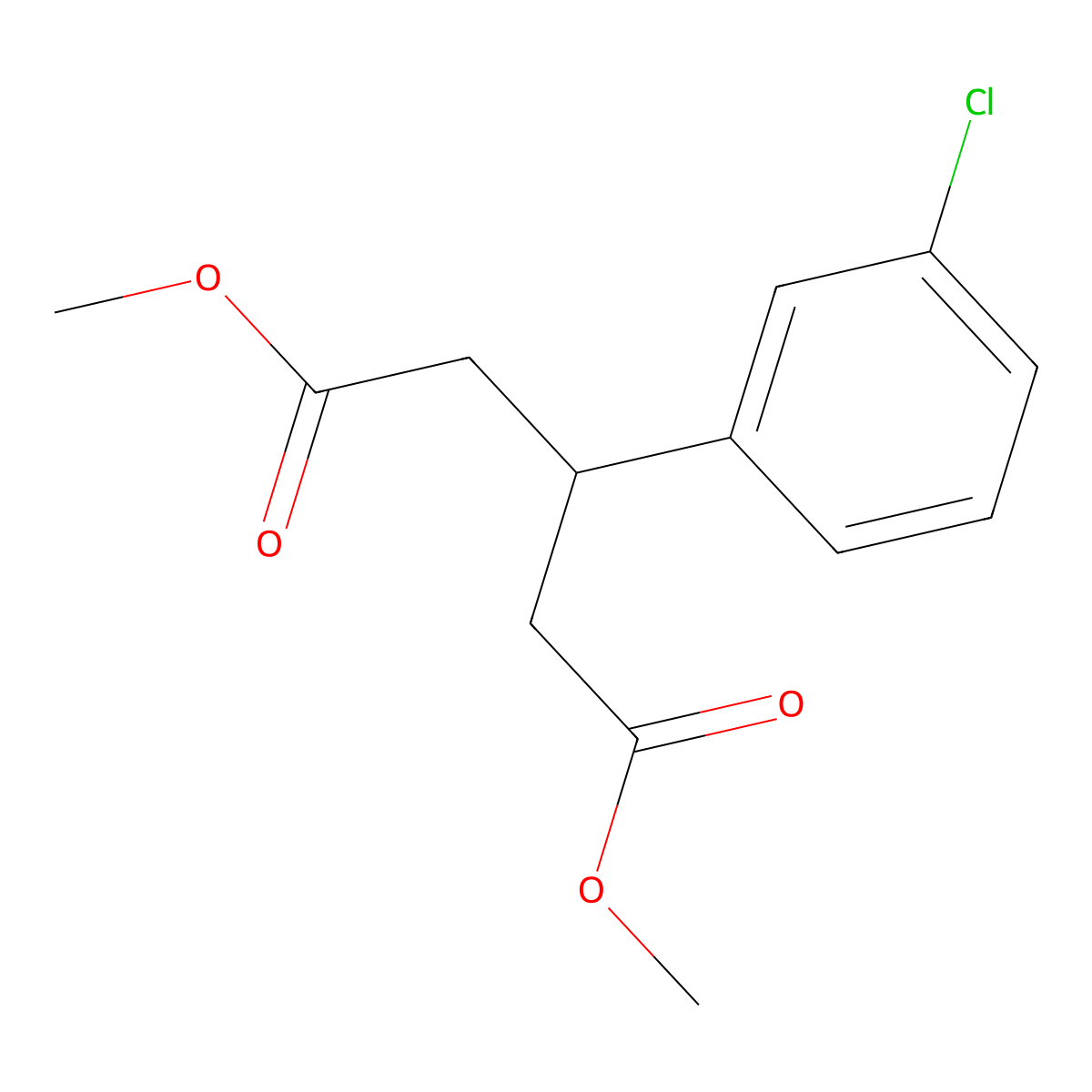 1,5-Dimethyl 3-(3-chlorophenyl)pentanedioate molecular structure, CAS 1422510-01-7