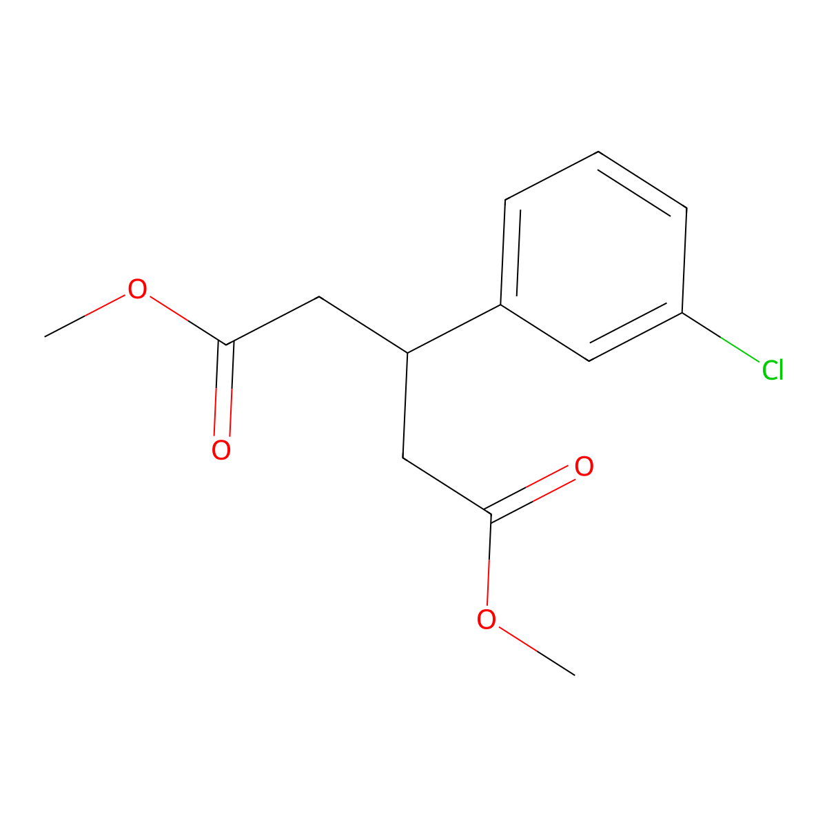 1,5-Dimethyl 3-(3-chlorophenyl)pentanedioate molecular structure, CAS 1422510-01-7