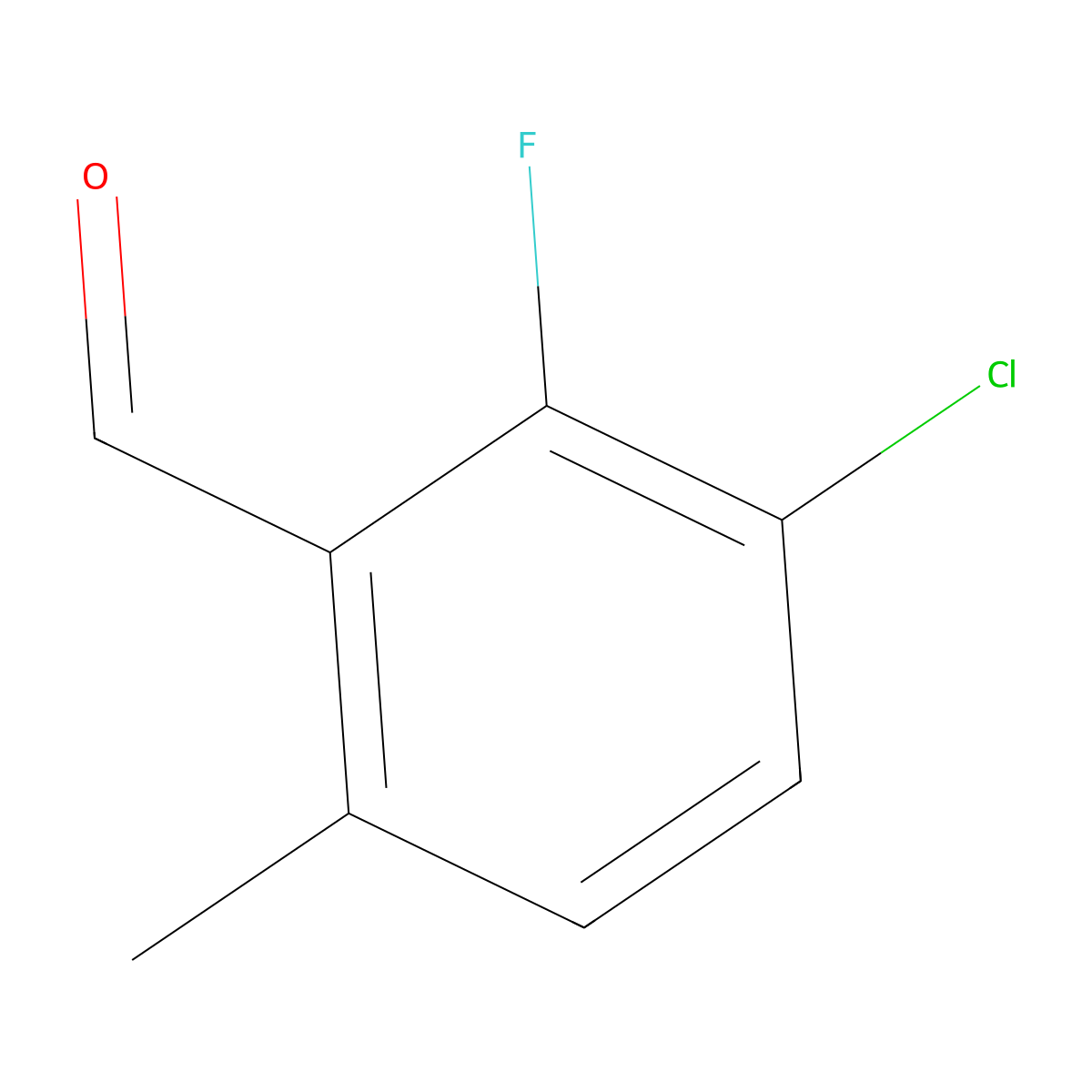 3-Chloro-2-fluoro-6-methylbenzaldehyde molecular structure, CAS 1422510-55-1