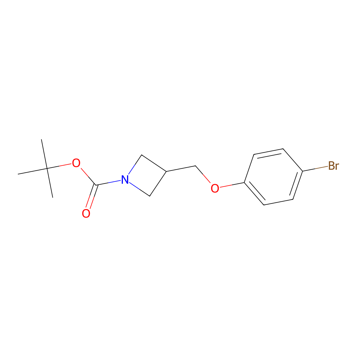 Tert-butyl 3-[(4-bromophenoxy)methyl]azetidine-1-carboxylate molecular structure, CAS 1422524-58-0