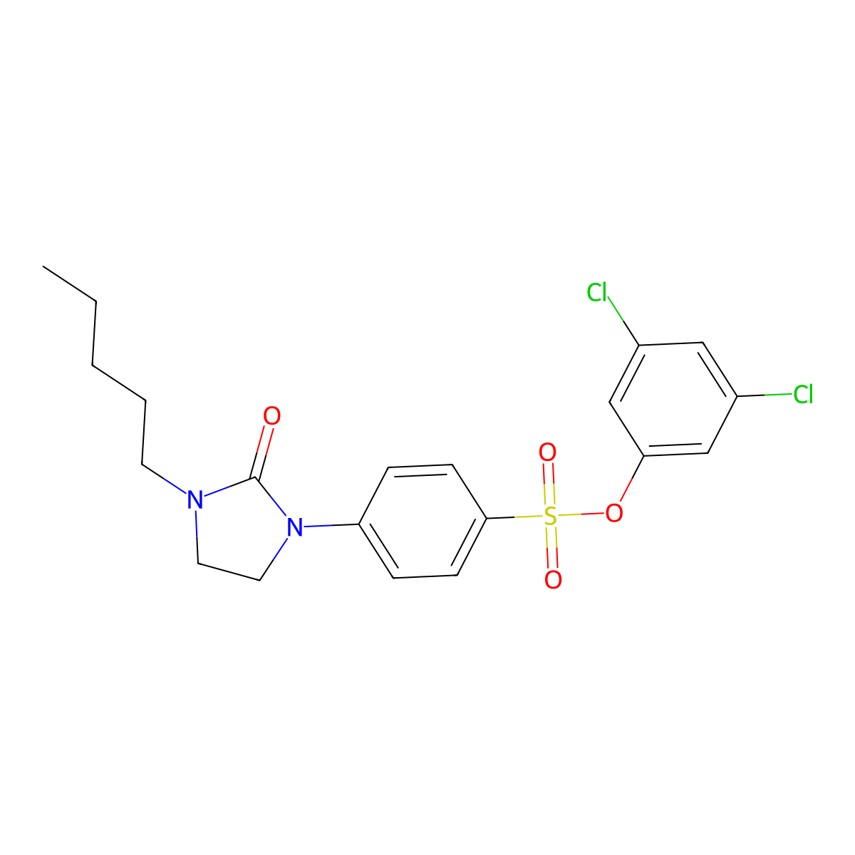 3,5-Dichlorophenyl 4-(2-oxo-3-pentylimidazolidin-1-yl)benzenesulfonate molecular structure, CAS 1422528-30-0