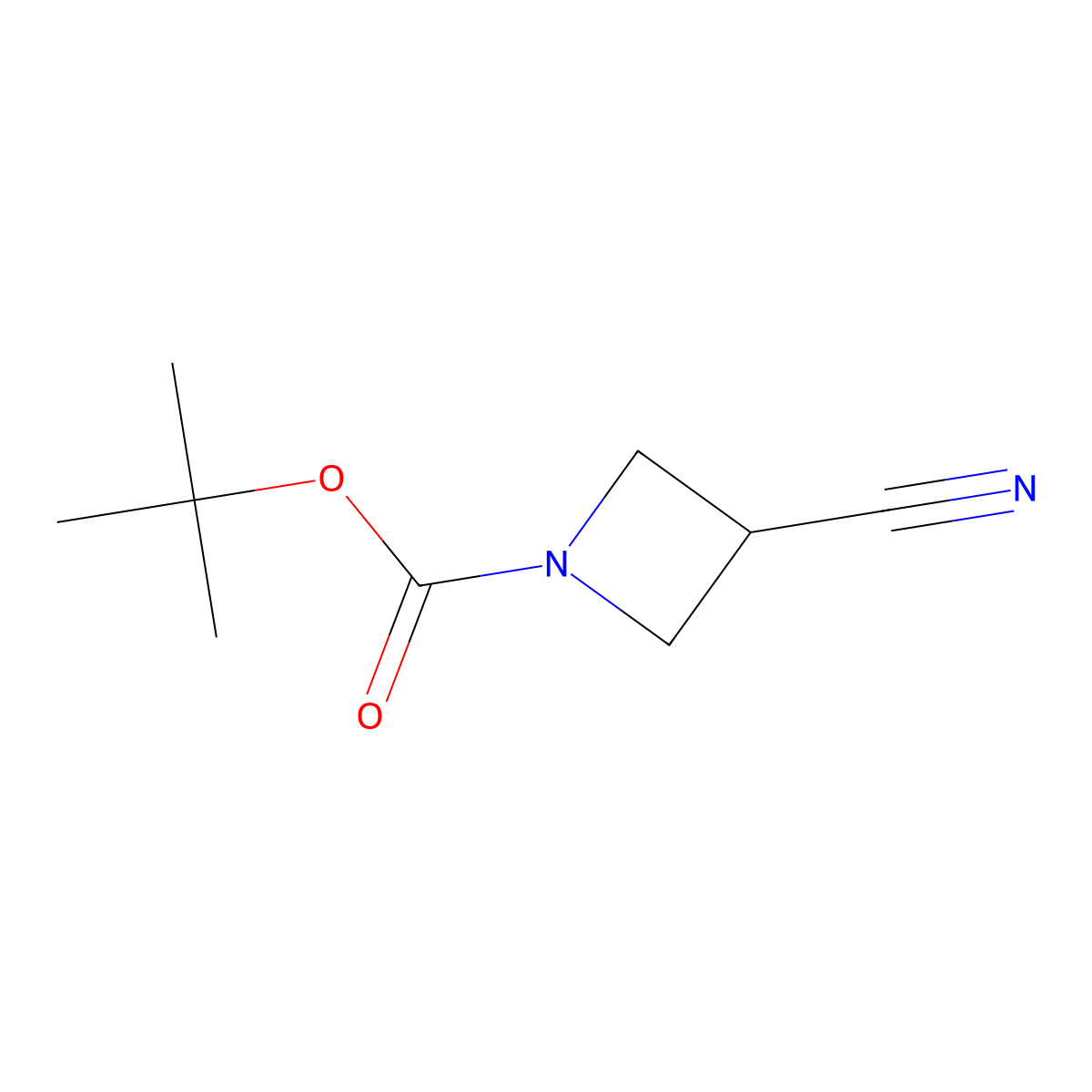 1-Boc-3-cyanoazetidine molecular structure, CAS 142253-54-1