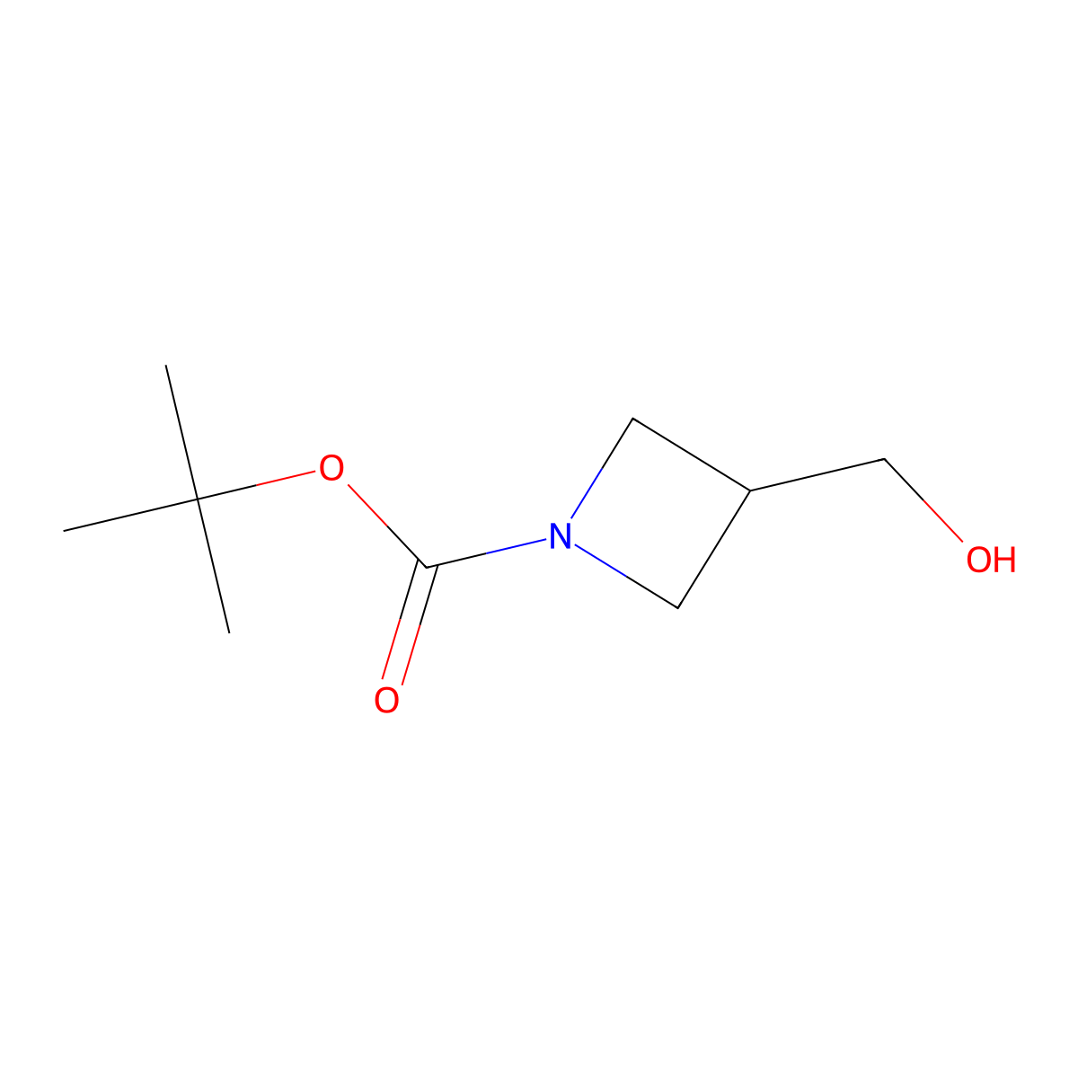 tert-Butyl 3-(hydroxymethyl)azetidine-1-carboxylate molecular structure, CAS 142253-56-3