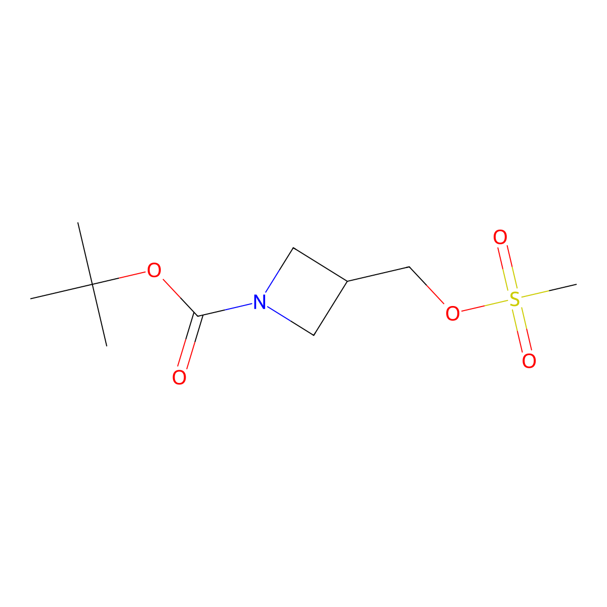 Tert-butyl 3-((methanesulfonyloxy)methyl)azetidine-1-carboxylate molecular structure, CAS 142253-57-4