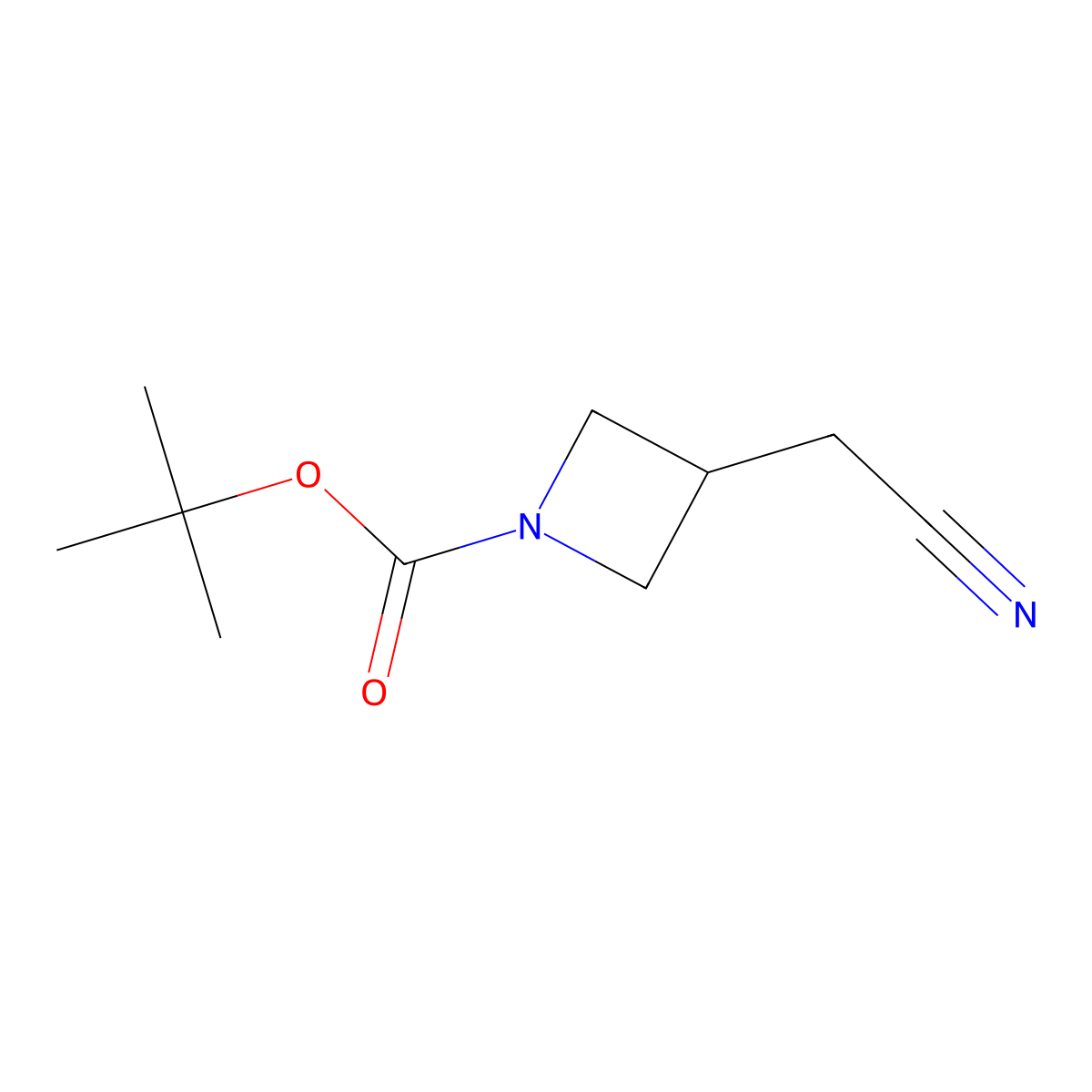 tert-Butyl 3-(cyanomethyl)azetidine-1-carboxylate molecular structure, CAS 142253-58-5