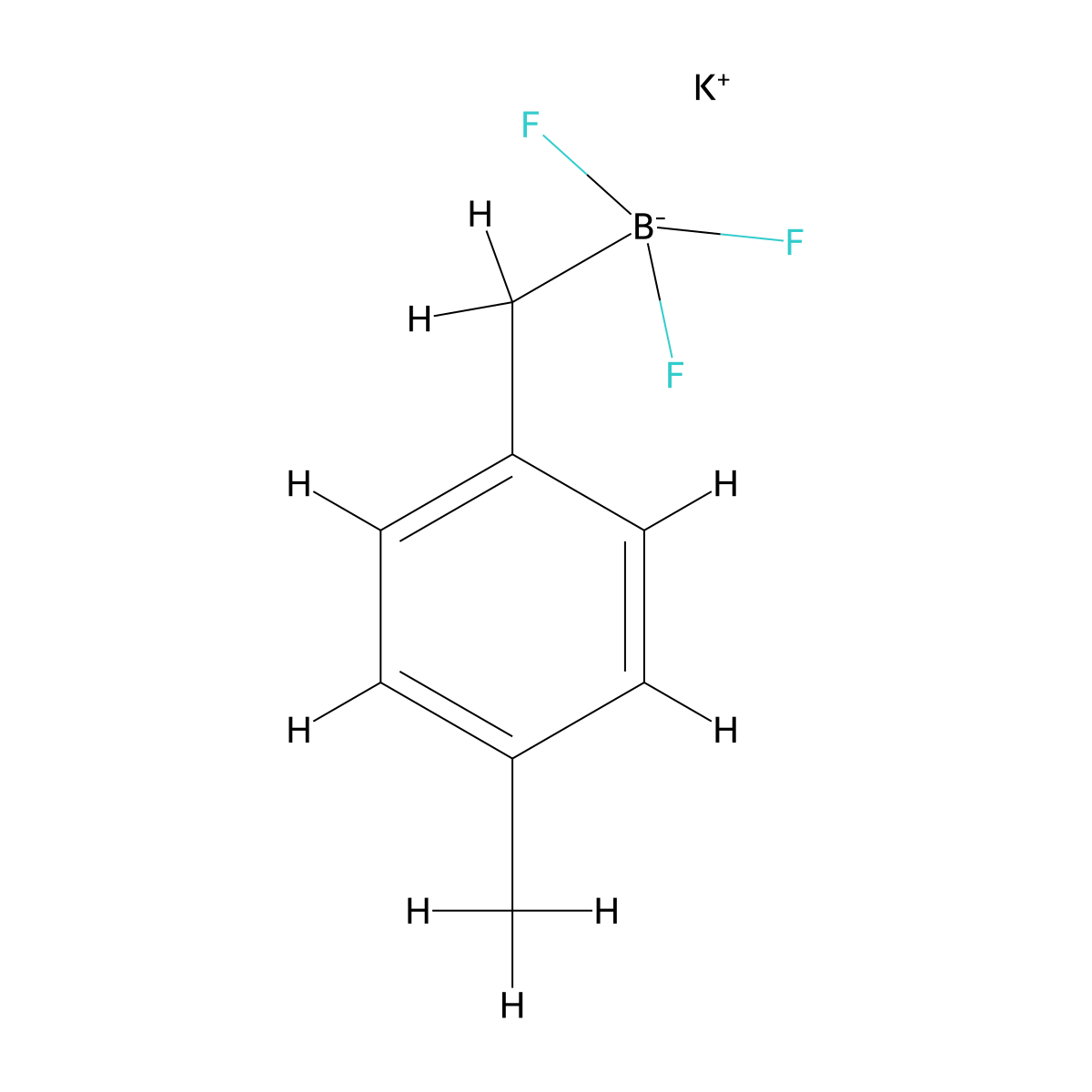 Potassium trifluoro((4-methylphenyl)methyl)boranuide molecular structure, CAS 1422539-95-4