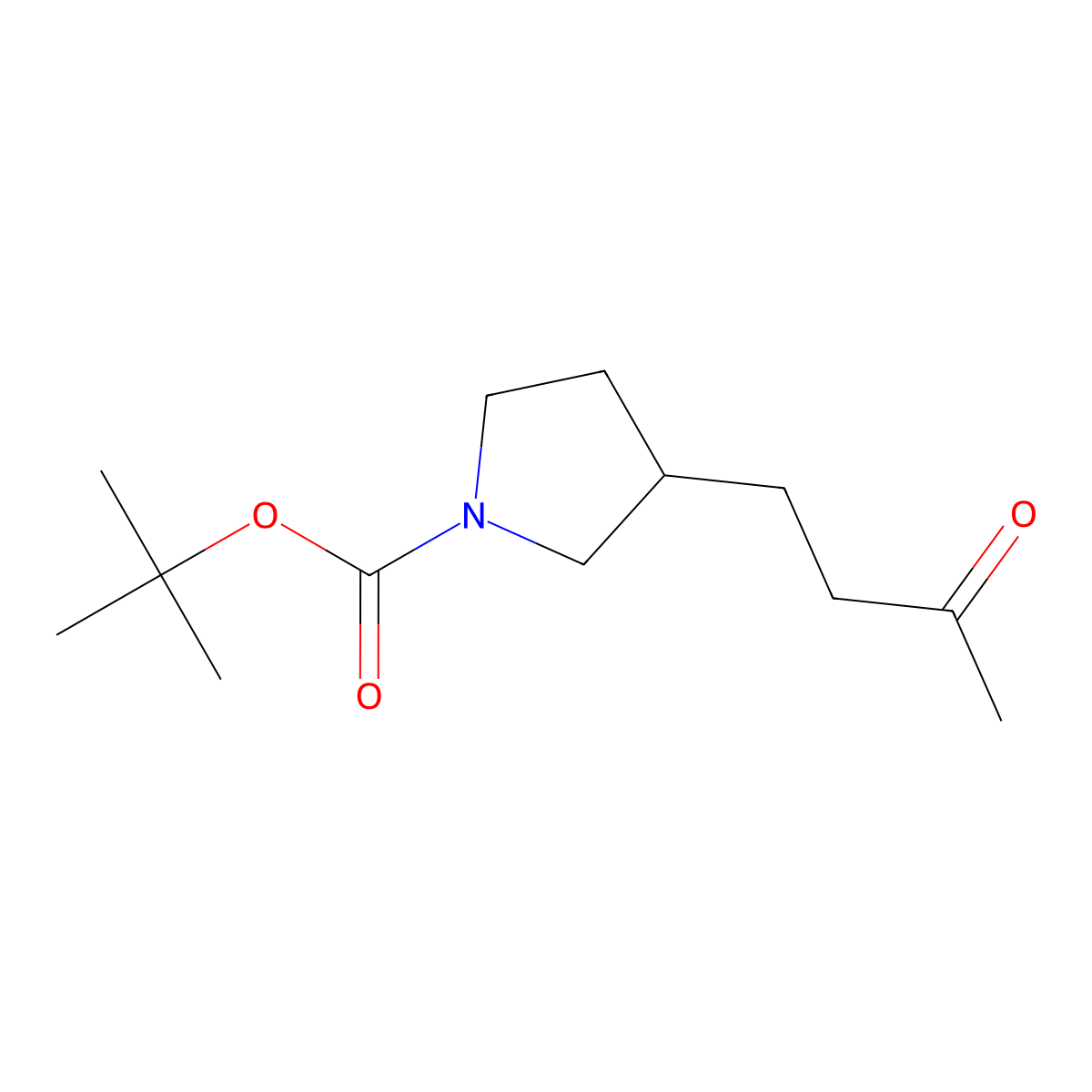 Tert-butyl 3-(3-oxobutyl)pyrrolidine-1-carboxylate molecular structure, CAS 142254-61-3
