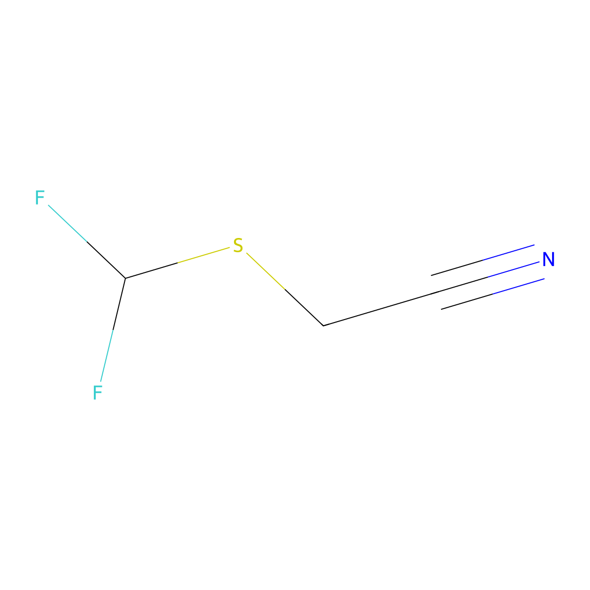 2-[(Difluoromethyl)sulfanyl]acetonitrile molecular structure, CAS 142254-66-8