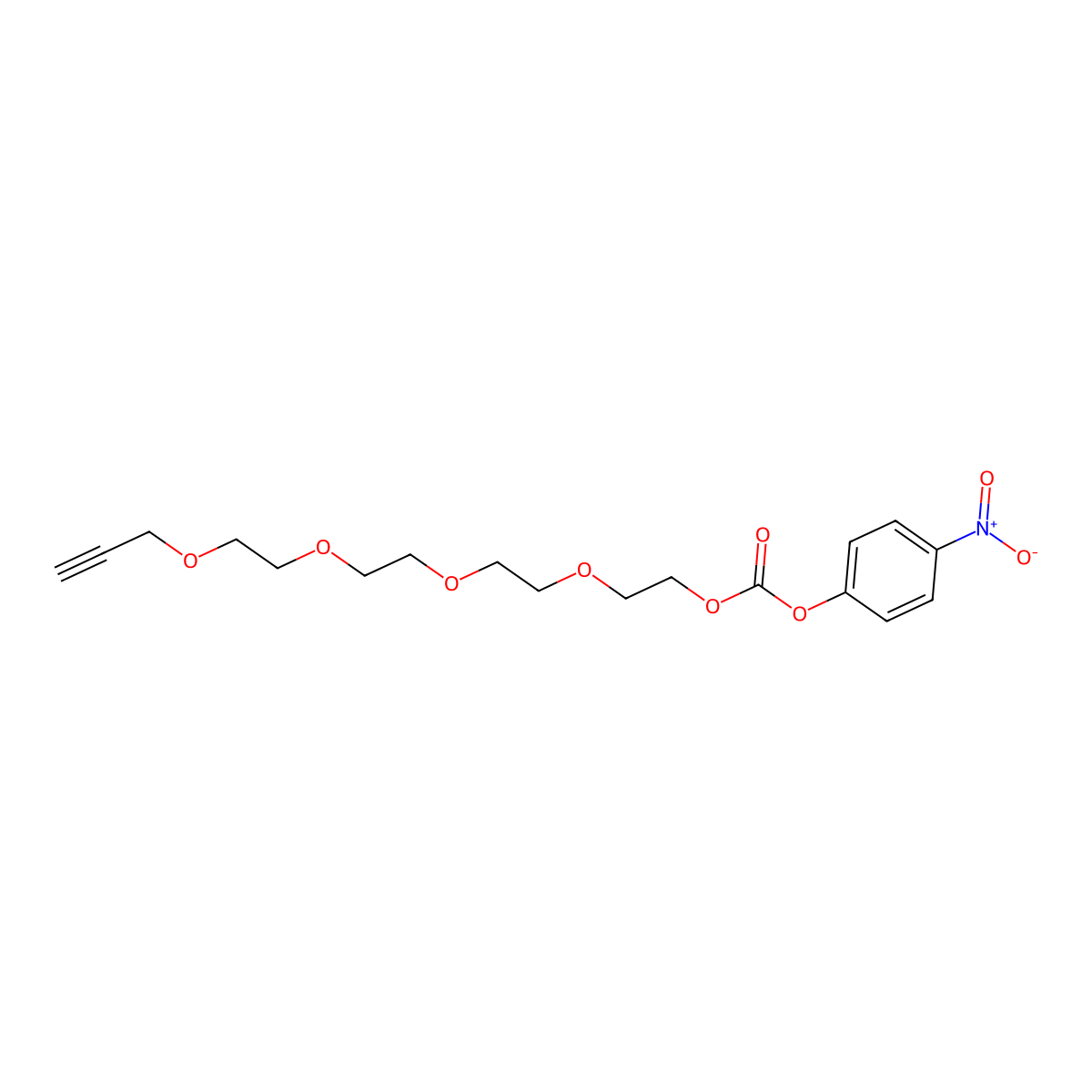 Propargyl-PEG4-5-nitrophenyl carbonate molecular structure, CAS 1422540-81-5