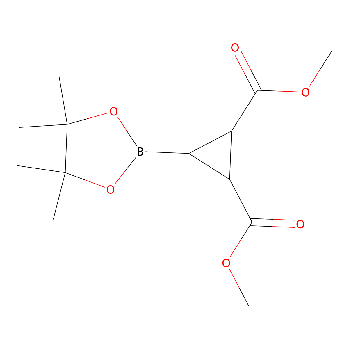 2, 3-Bis(methoxycarbonyl)cyclopropane boronic acid pinacol ester molecular structure, CAS 1422542-03-7