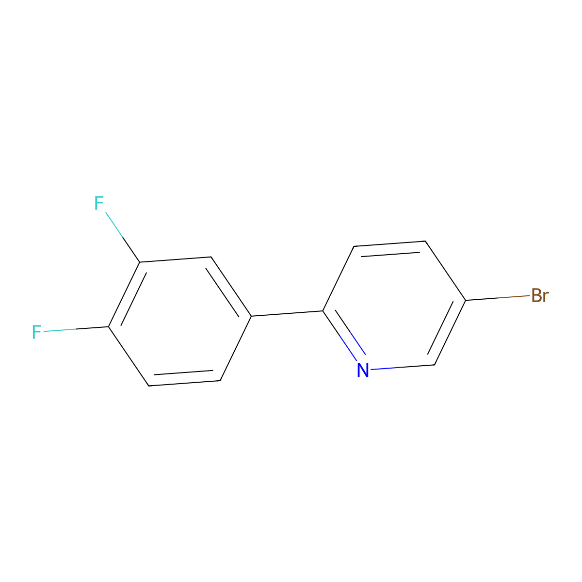 5-Bromo-2-(3,4-difluorophenyl)pyridine molecular structure, CAS 142257-00-9