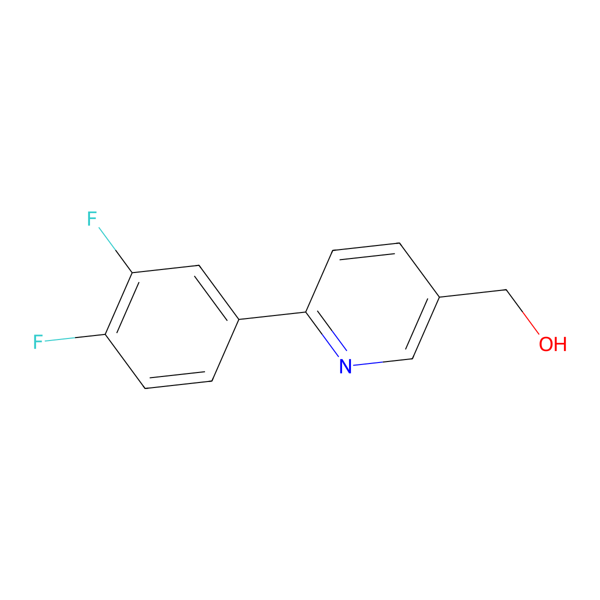(6-(3,4-Difluorophenyl)pyridin-3-yl)methanol molecular structure, CAS 142257-04-3