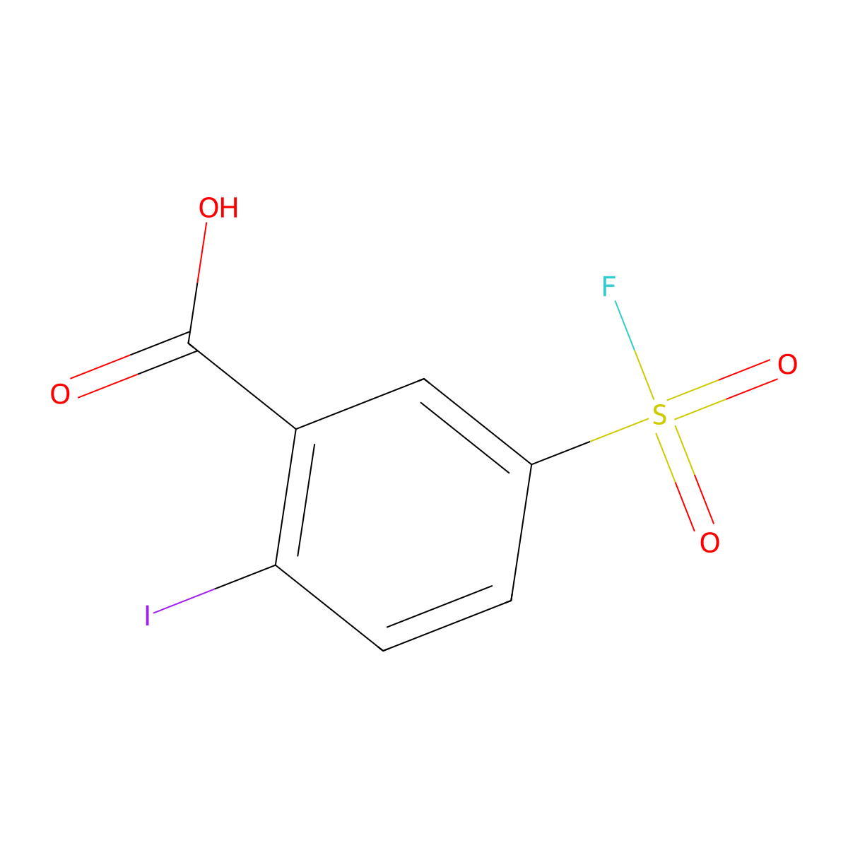 5-(Fluorosulfonyl)-2-iodobenzoic acid molecular structure, CAS 1422570-55-5