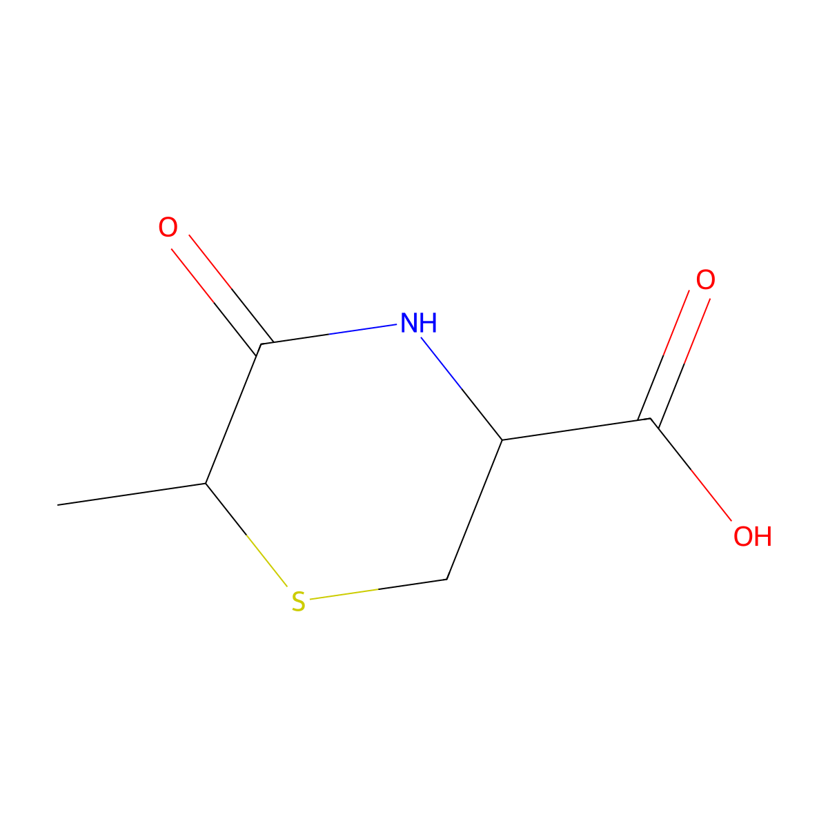 6-Methyl-5-oxothiomorpholine-3-carboxylic acid molecular structure, CAS 14226-95-0