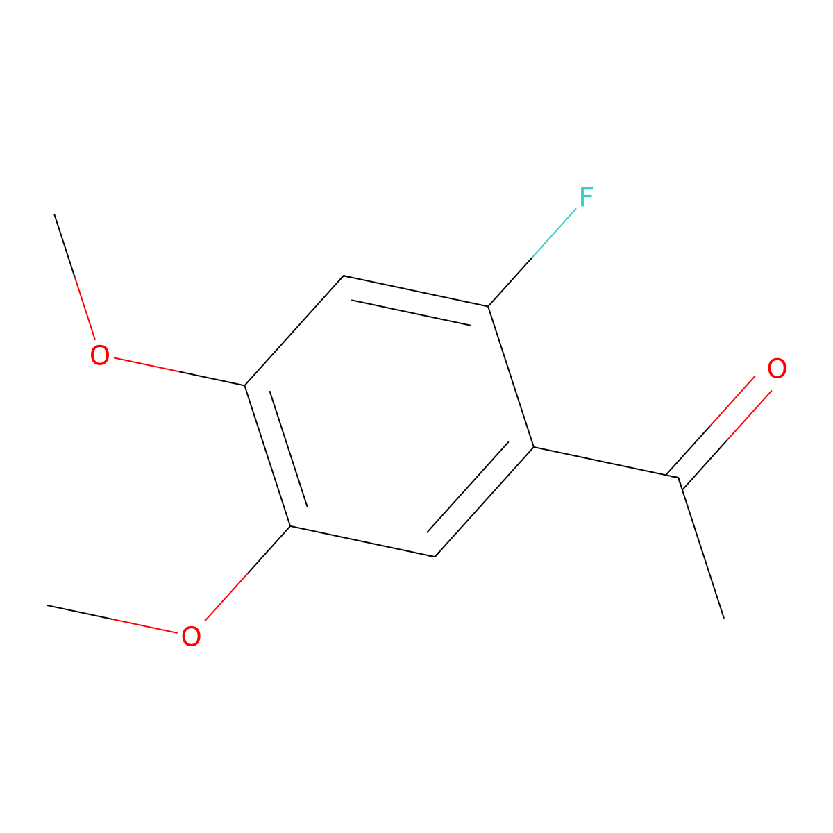 1-(2-Fluoro-4,5-dimethoxyphenyl)ethan-1-one molecular structure, CAS 142265-69-8